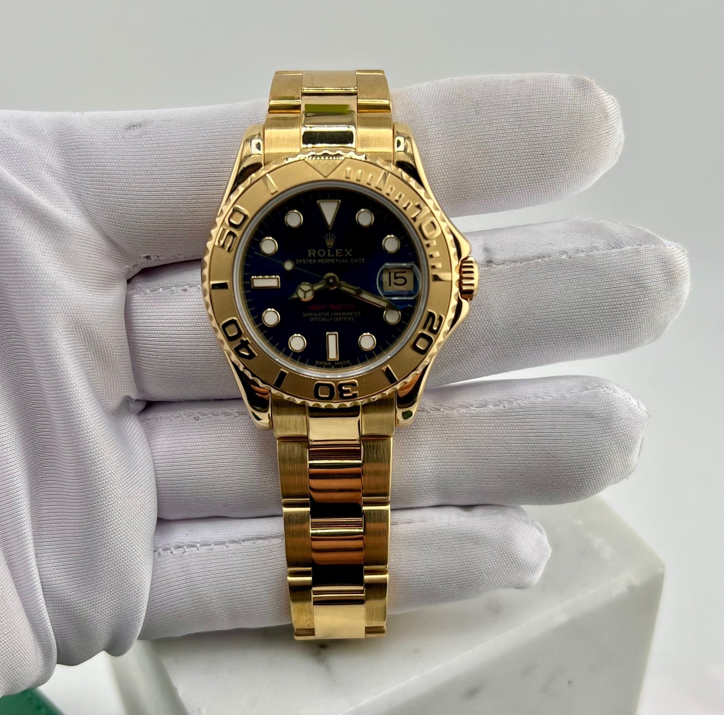 Rolex Yacht-Master Yellow 68628 35mm 1996 Blue Dial Service 2022