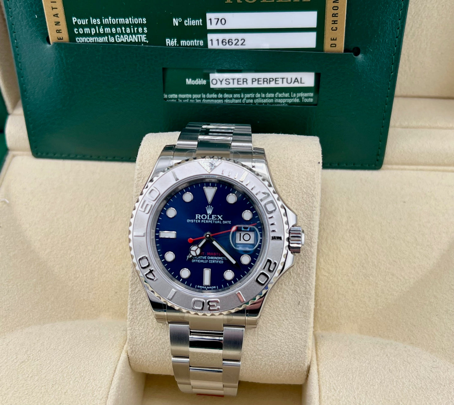Rolex Yacht-Master 40mm 116622 Blue Dial 2013 Full Stickers ITA