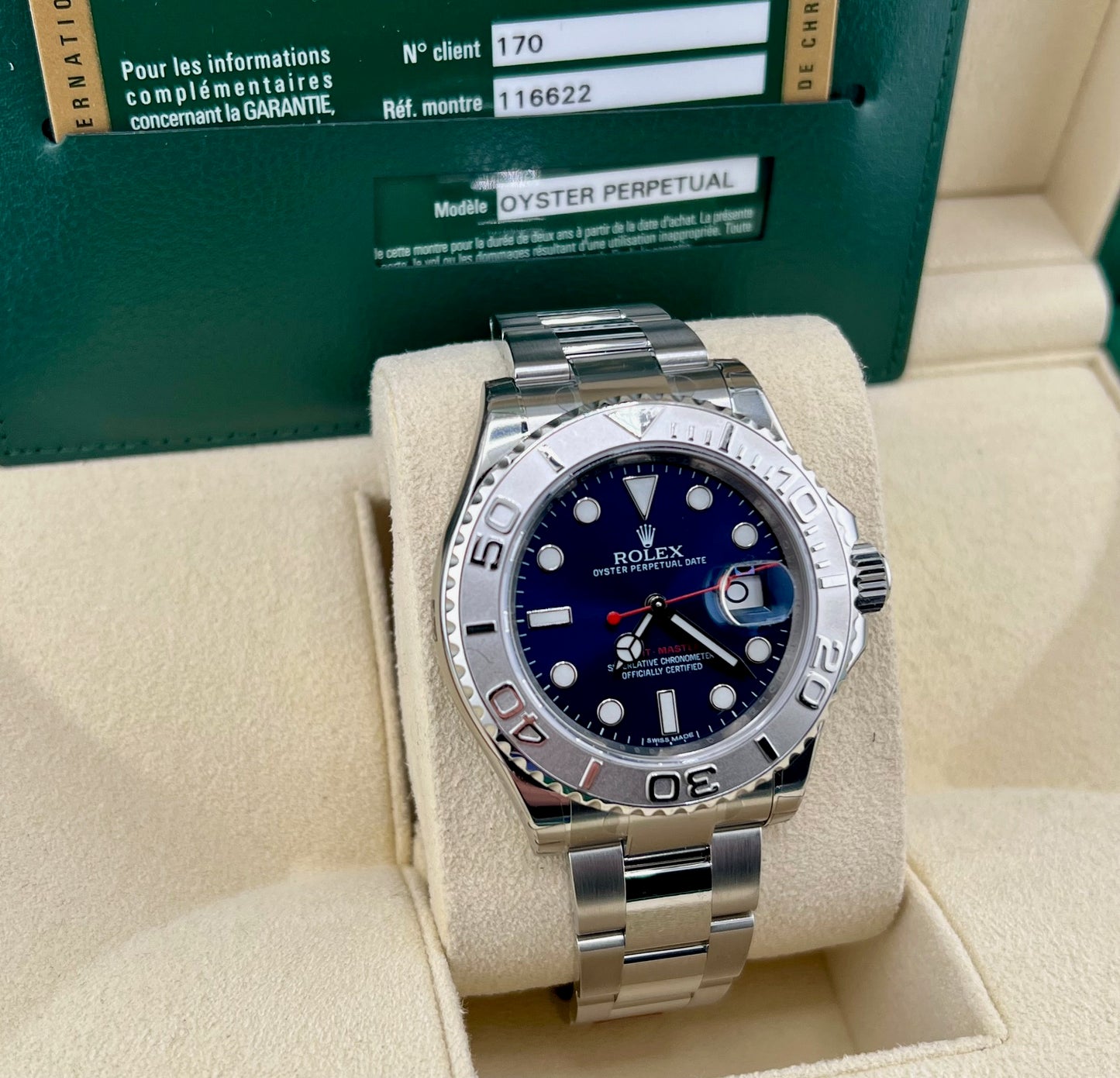 Rolex Yacht-Master 40mm 116622 Blue Dial 2013 Full Stickers ITA