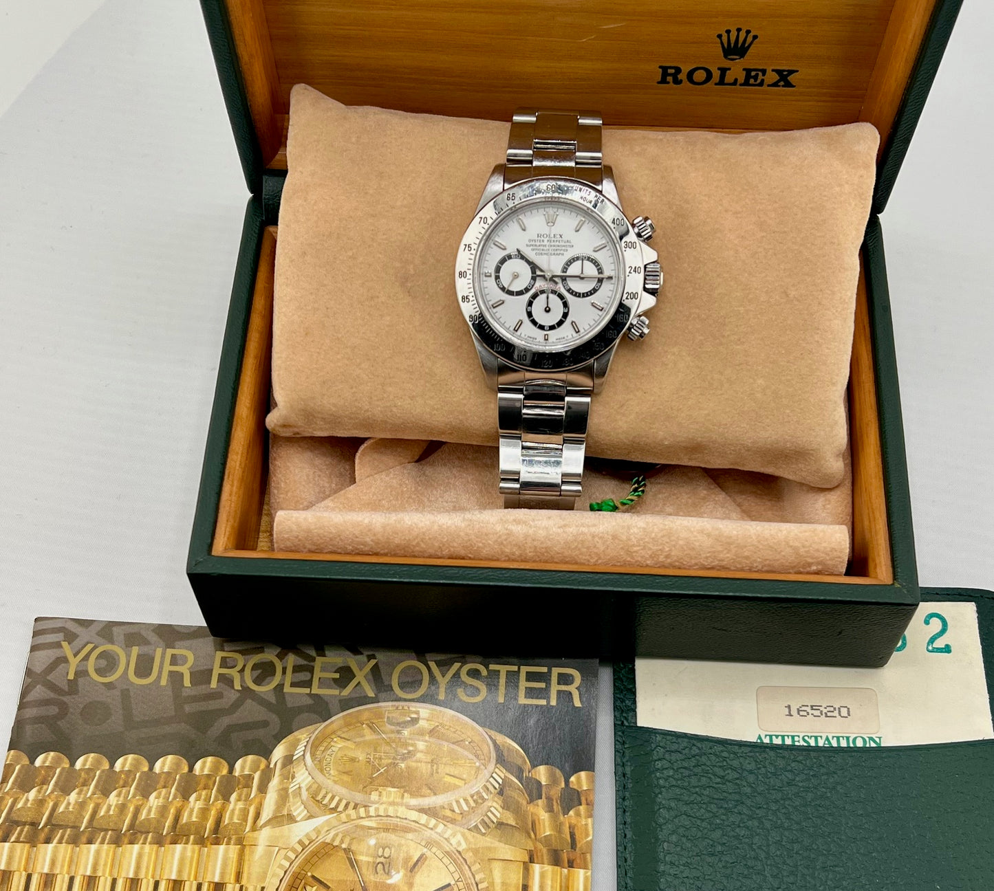 Rolex Daytona 16520 Zenith 1996 White Dial Full Set