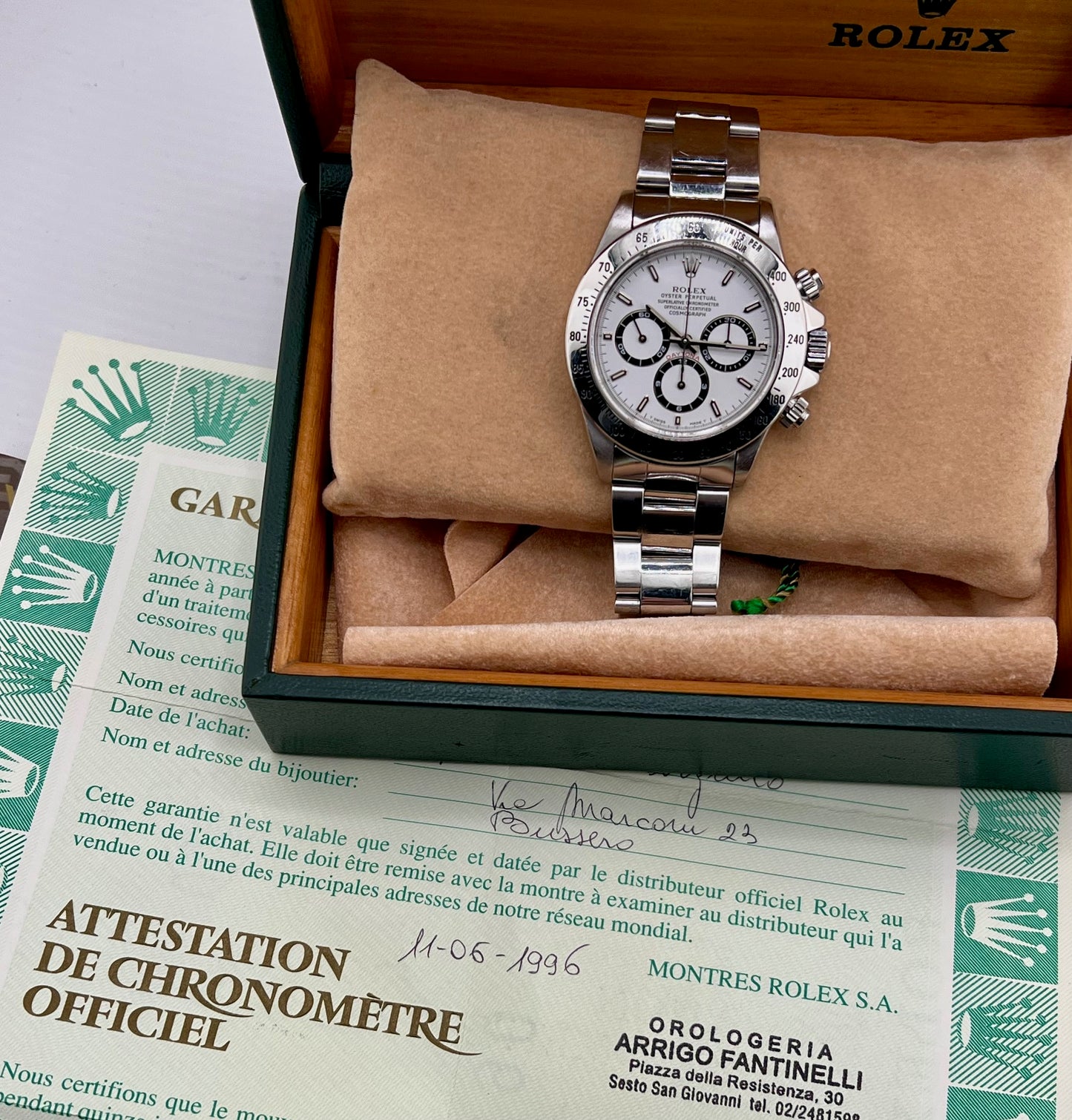 Rolex Daytona 16520 Zenith 1996 White Dial Full Set