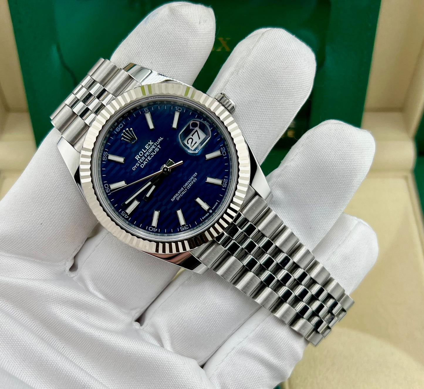 Rolex Datejust 41mm 126334 blue fluted dial 2022 jubilèe