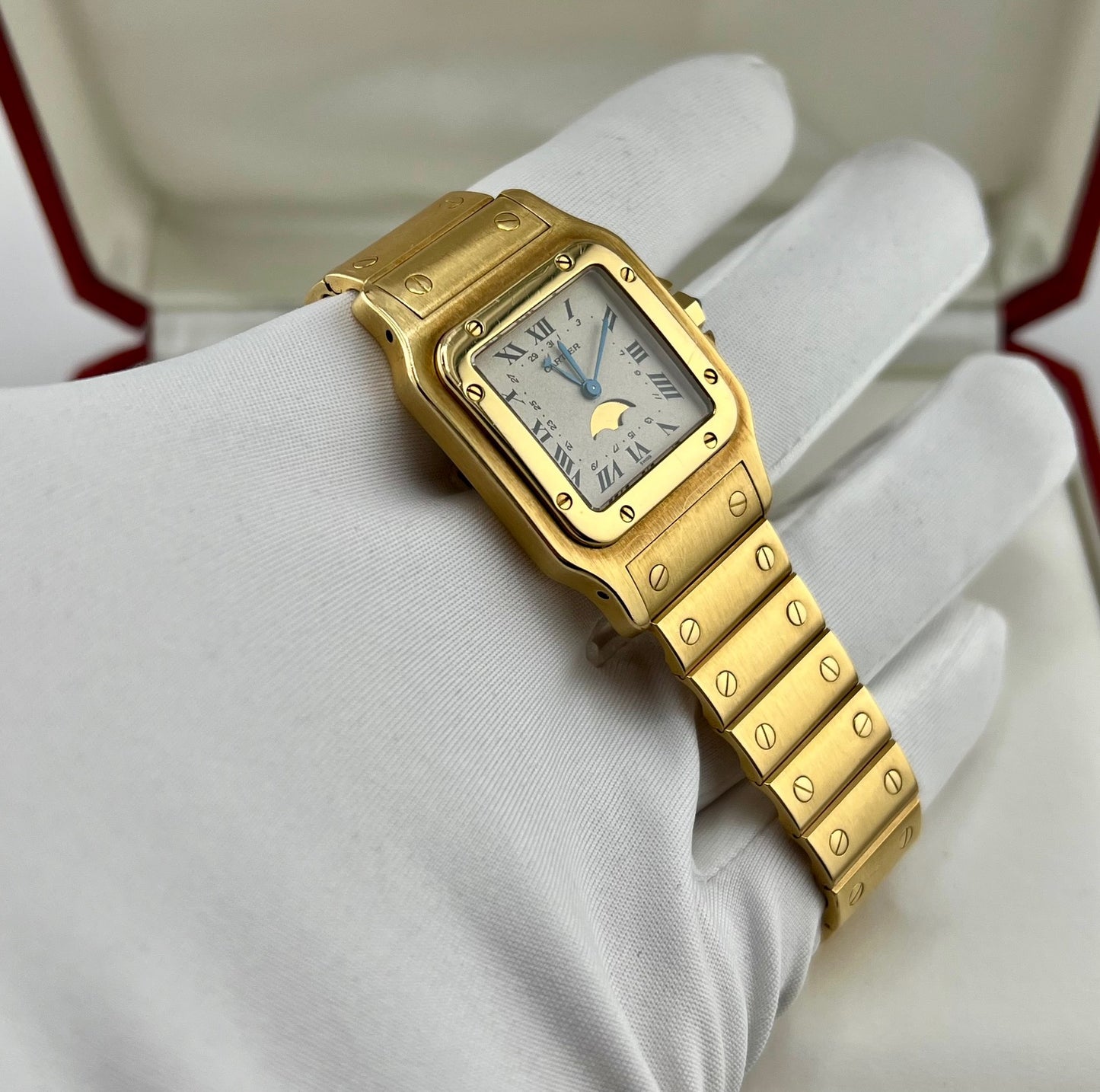 Cartier Santos 819901 Yellow Gold Quartz No Paper 29mm Moonphase