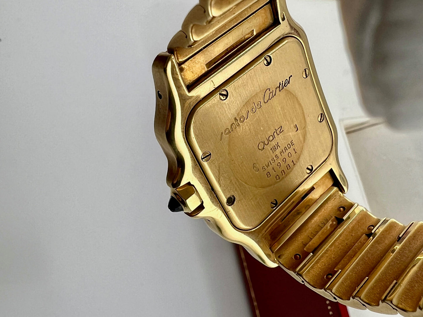 Cartier Santos 819901 Yellow Gold Quartz No Paper 29mm Moonphase
