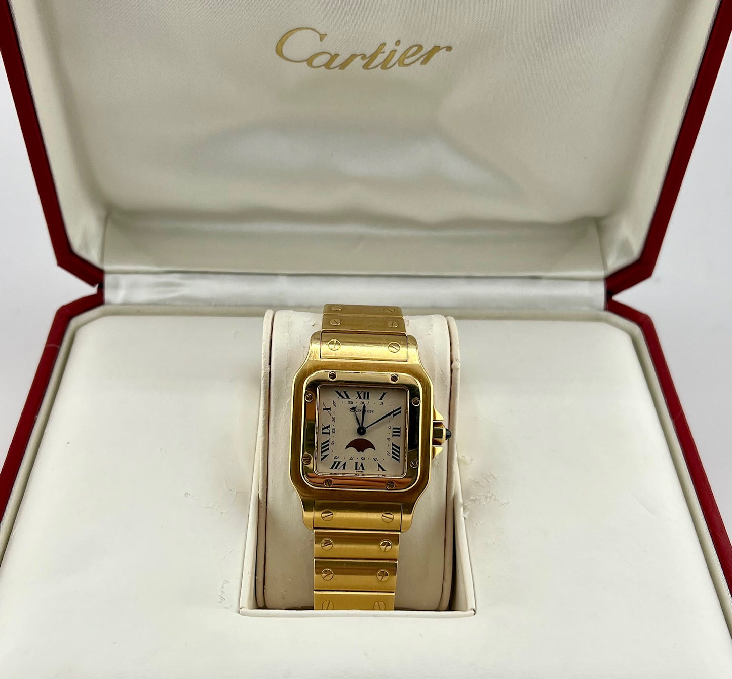 Cartier Santos 819901 Yellow Gold Quartz No Paper 29mm Moonphase