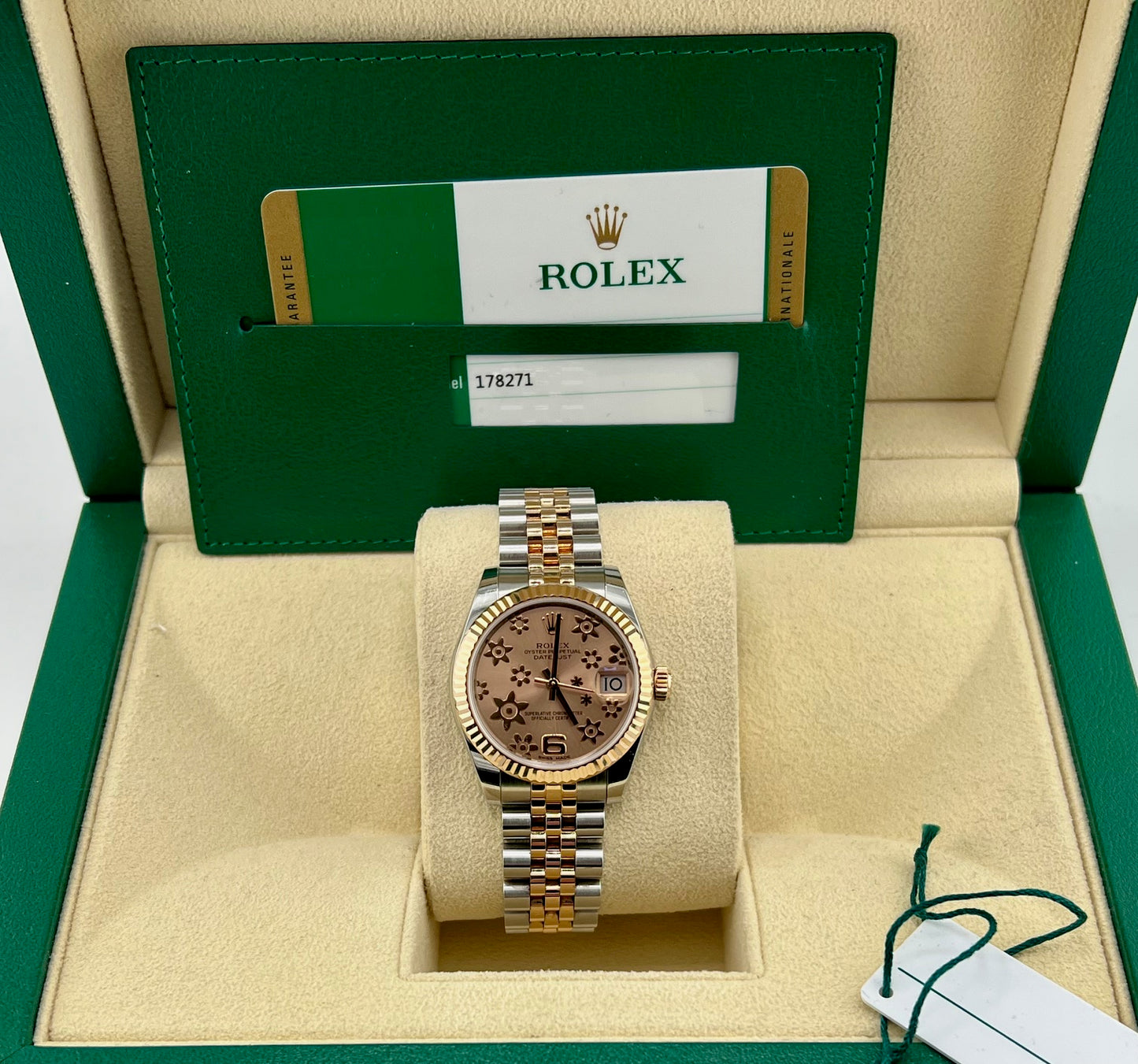 Rolex Datejust 31mm 178271 Pink Dial Flowers 2018 Full Set jubilèe