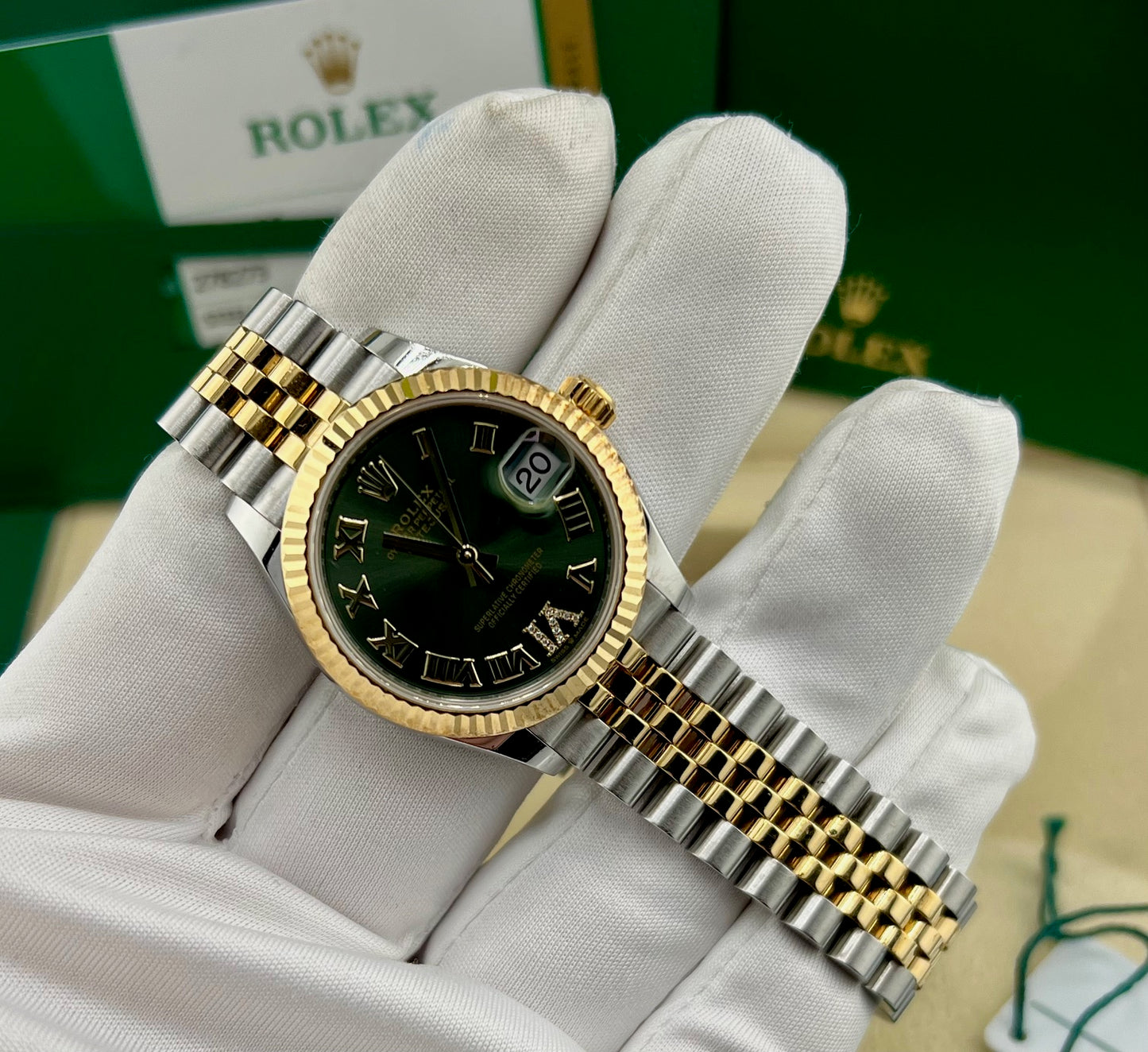 Rolex Datejust 31mm 278273 Ovive Green Dial Diamond 2019 Ita
