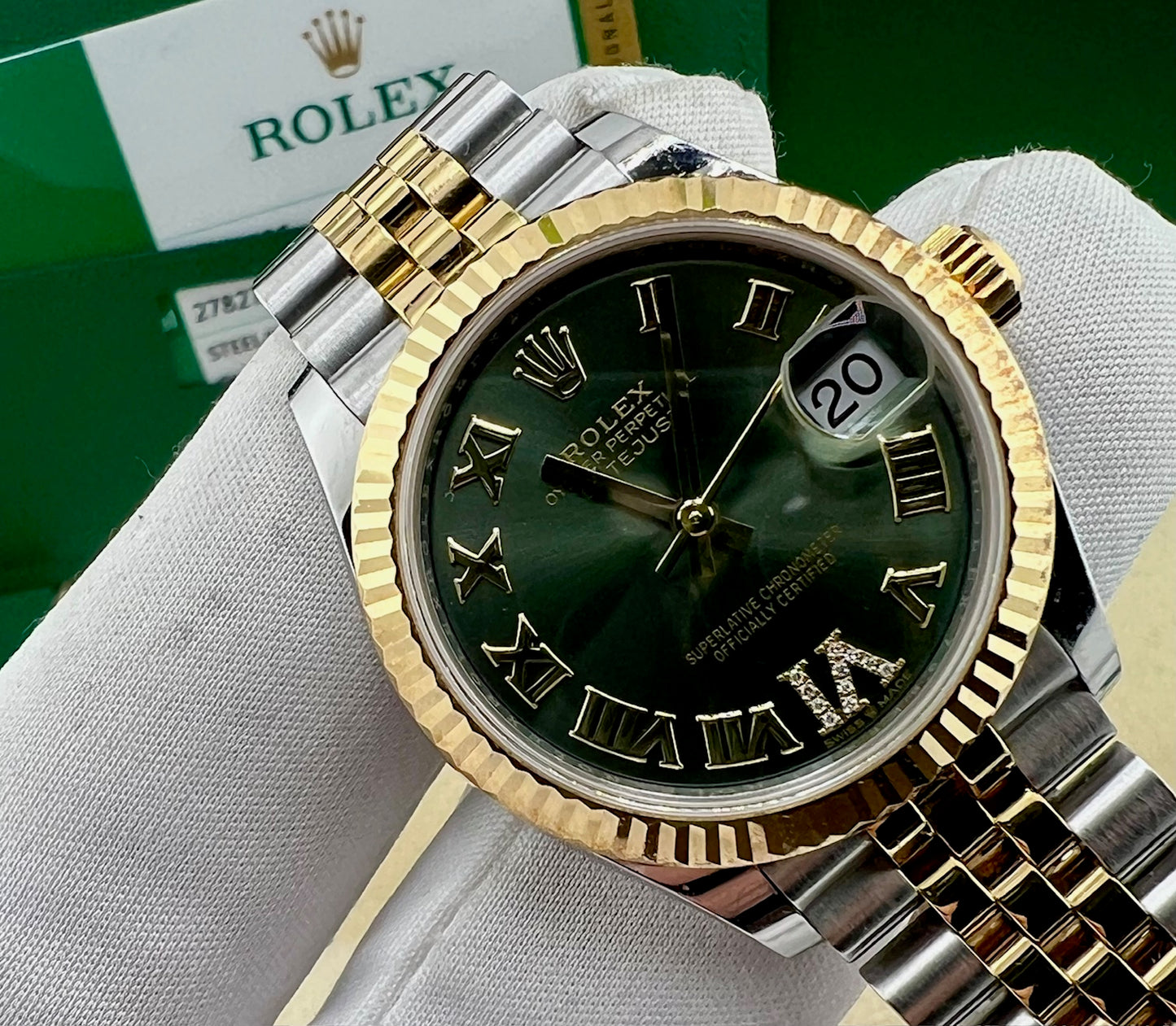 Rolex Datejust 31mm 278273 Ovive Green Dial Diamond 2019 Ita