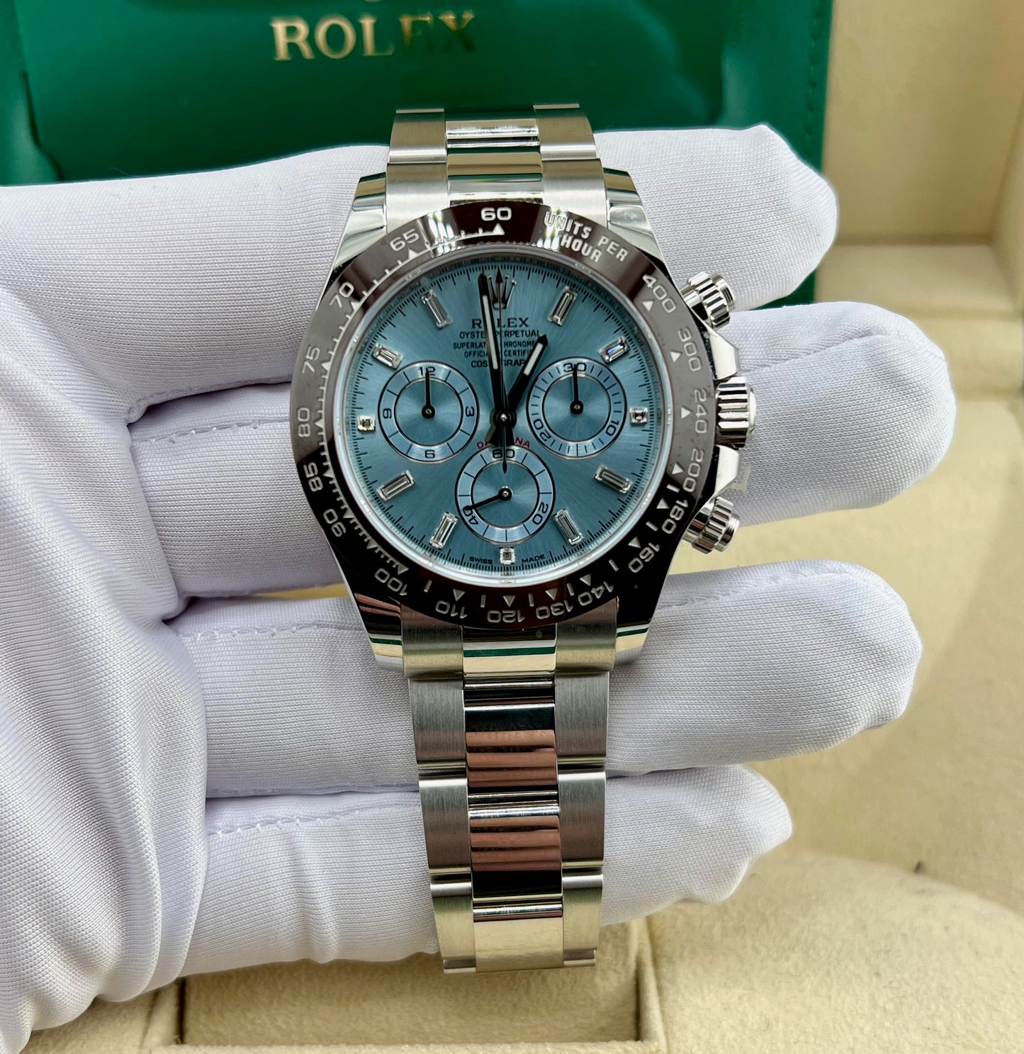 Rolex Daytona 116506 Platinum Baguette index 2022 full set