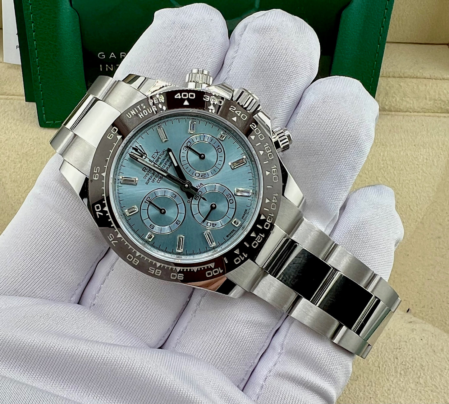 Rolex Daytona 116506 Platinum Baguette index 2022 full set