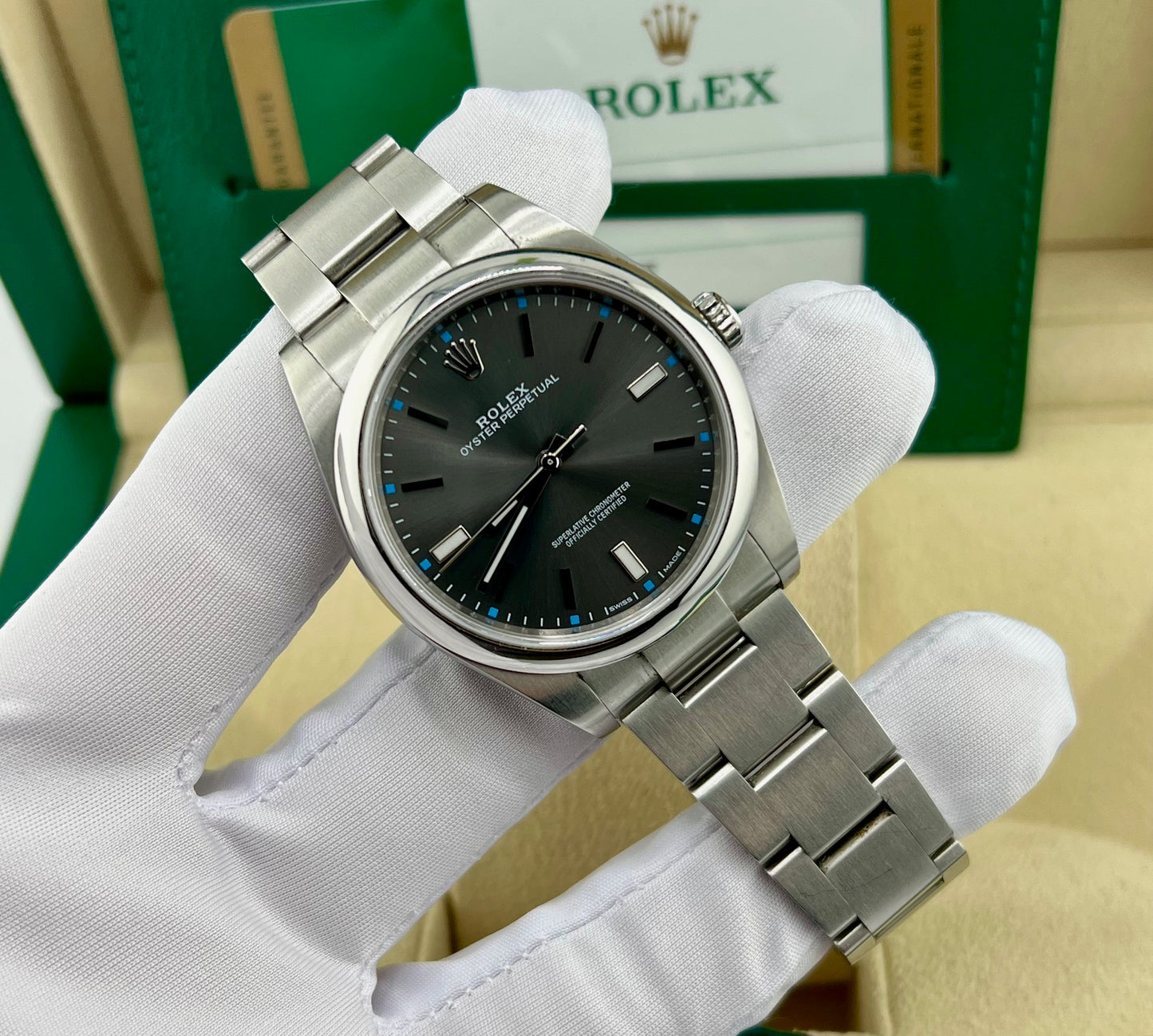 Rolex Oyster Perpetual 39mm 114300 Grey Dial 2016 Ita