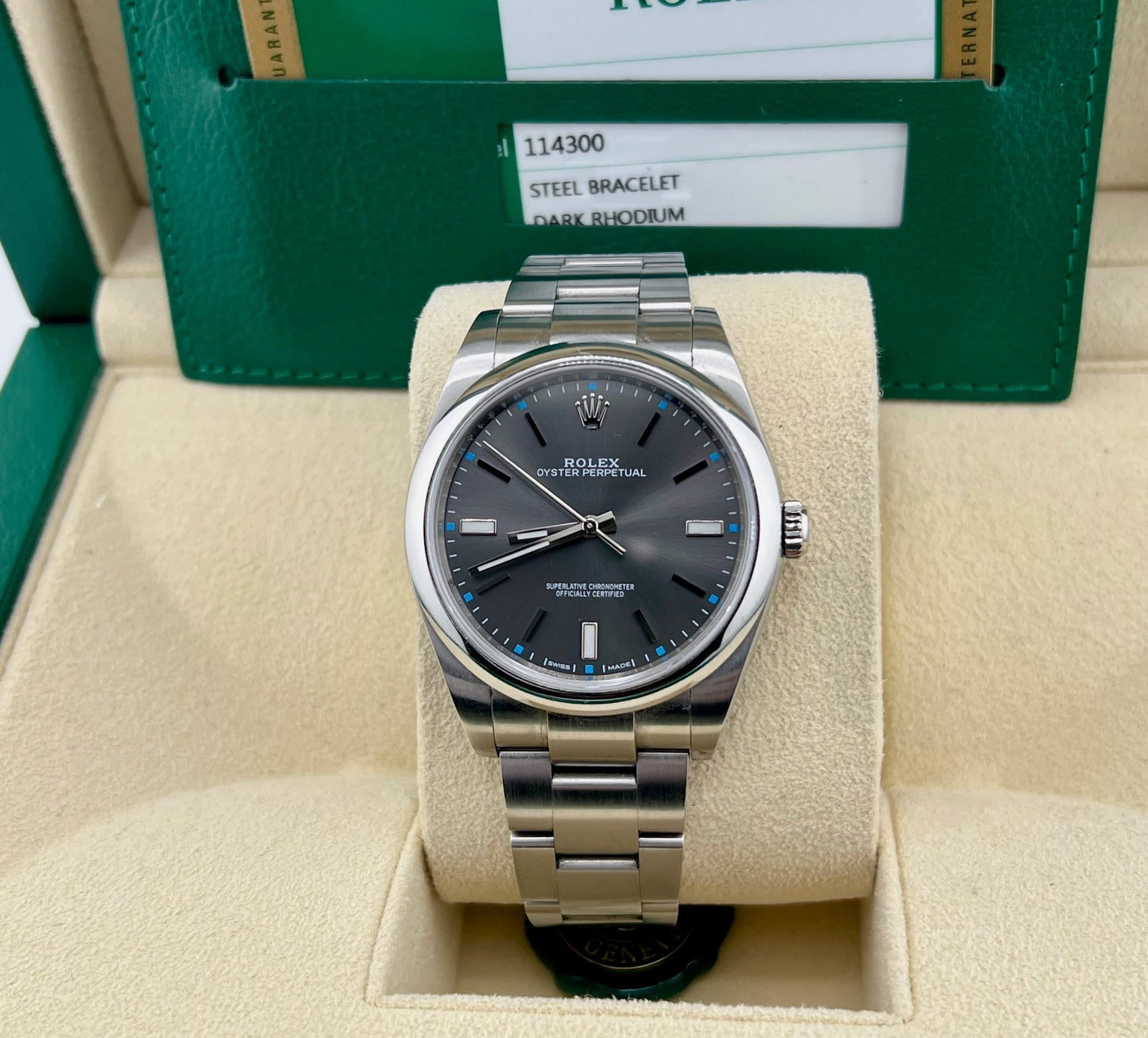 Rolex Oyster Perpetual 39mm 114300 Grey Dial 2016 Ita