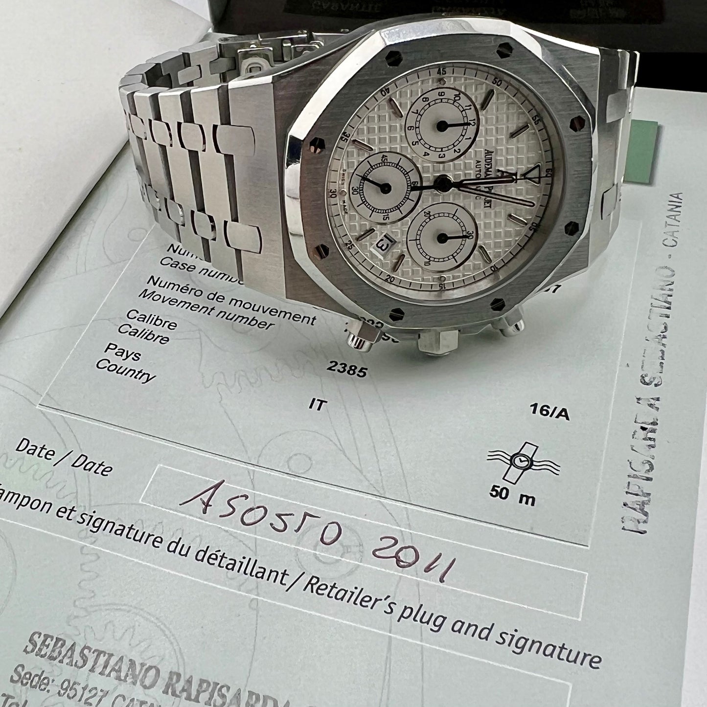 Audemars Piguet Royal Oak Chronograph 26300ST White Dial 2011 Full Set