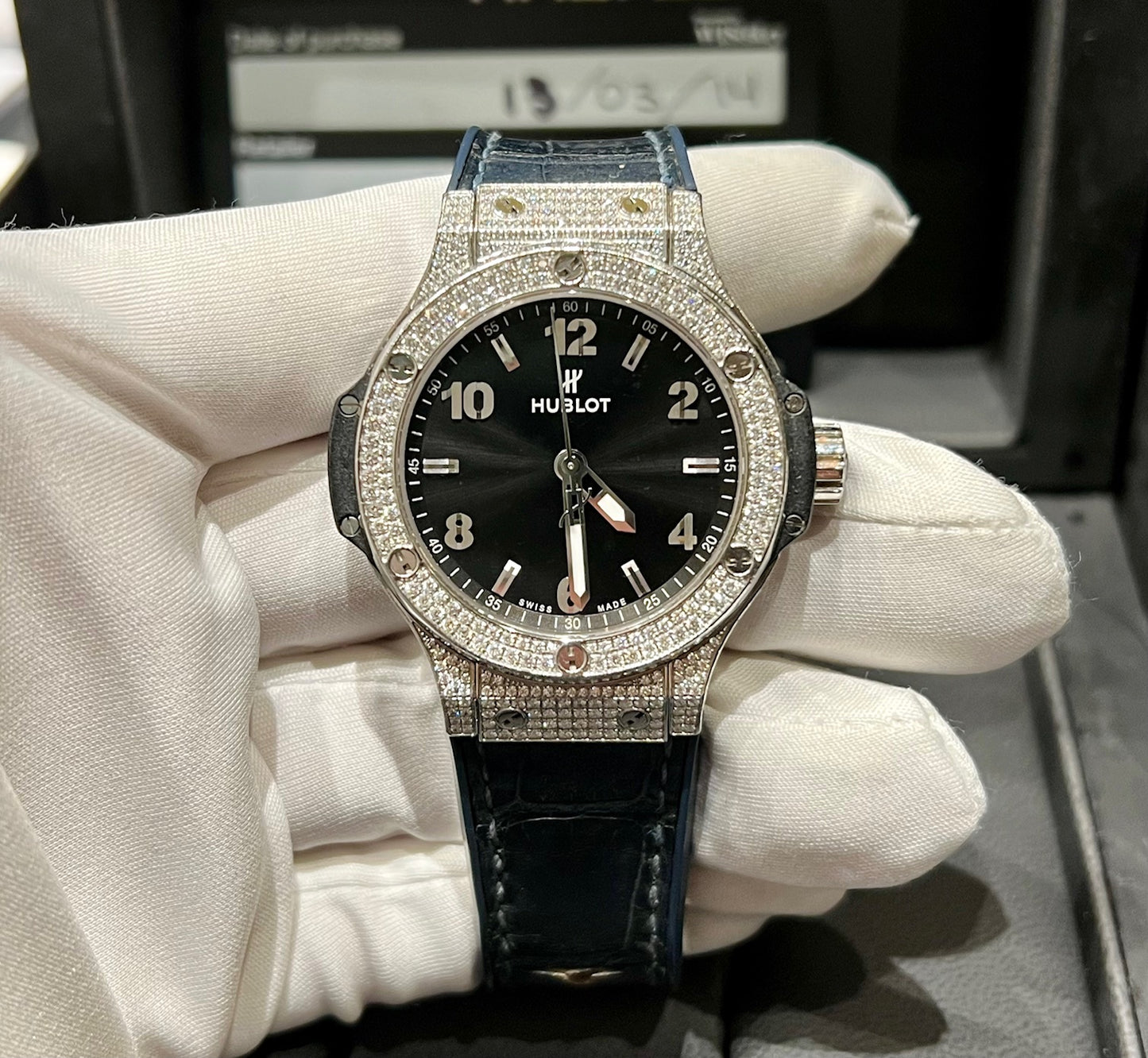 Hublot Big Bang Steel Pavè Diamond Bezel 361.SX.1270.RX.1704 38mm full set 2014