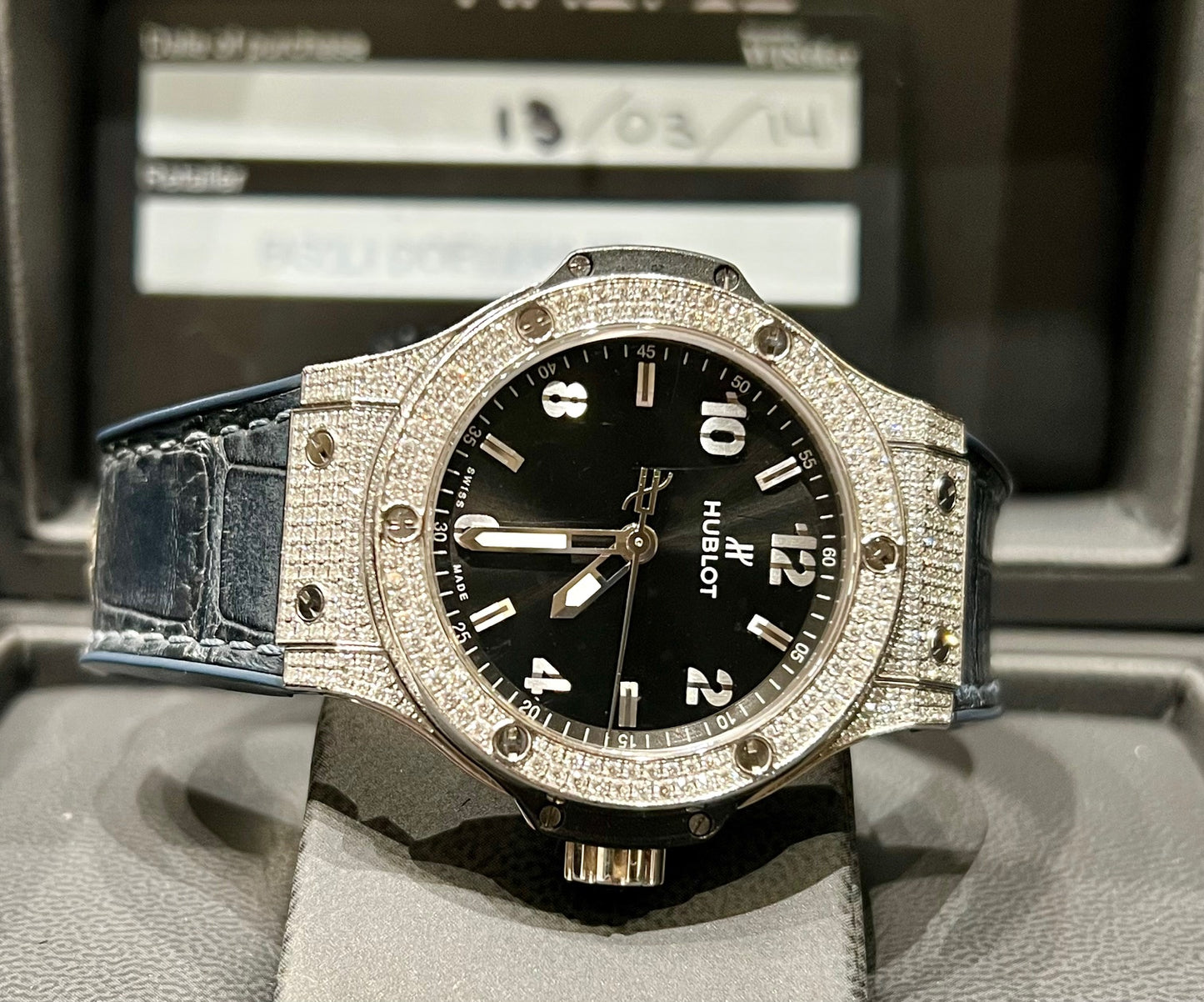 Hublot Big Bang Steel Pavè Diamond Bezel 361.SX.1270.RX.1704 38mm full set 2014
