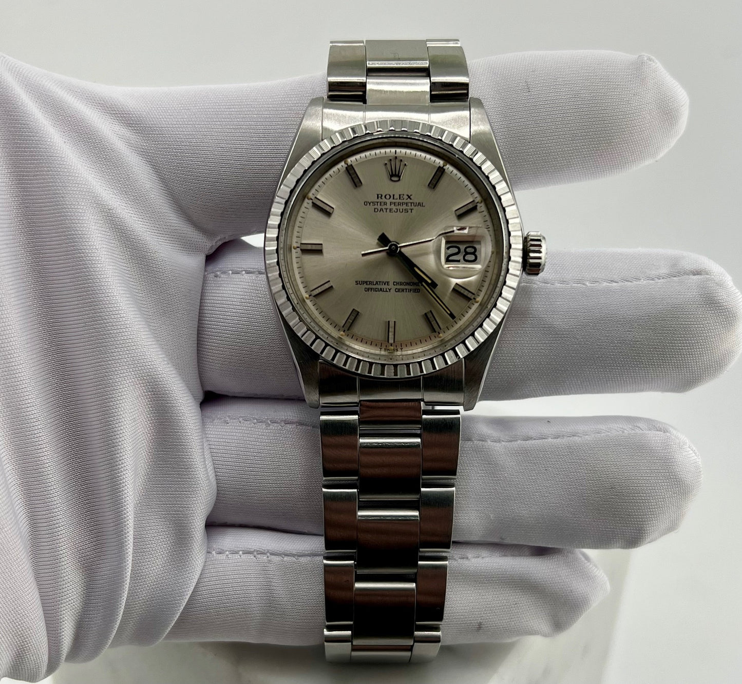 Rolex Datejust 36mm 1603 1968 Oyster Fat Boy silver dial