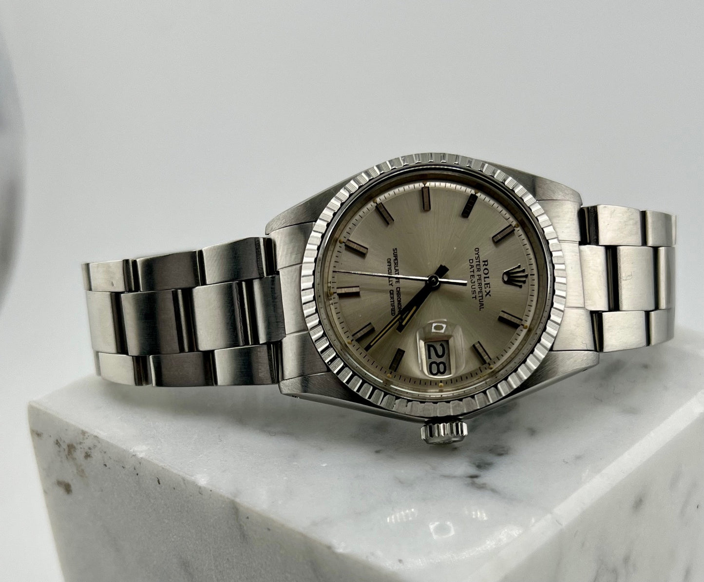 Rolex Datejust 36mm 1603 1968 Oyster Fat Boy silver dial