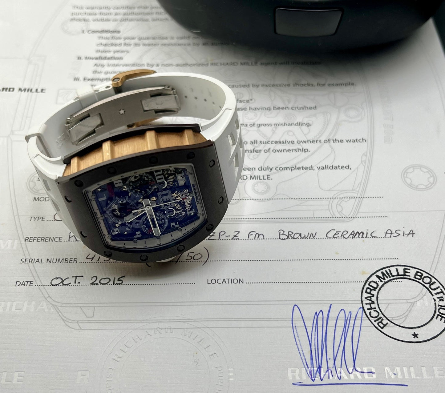 Richard Mille Rm 011 Asia Edition Ceramic/Rose Gold limited 50pcs 2015