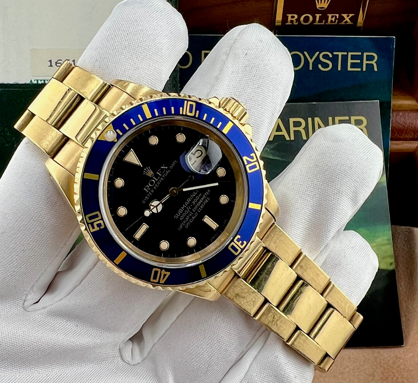Rolex Submariner Date 16618 Box&Paper Purple 1989 Ita