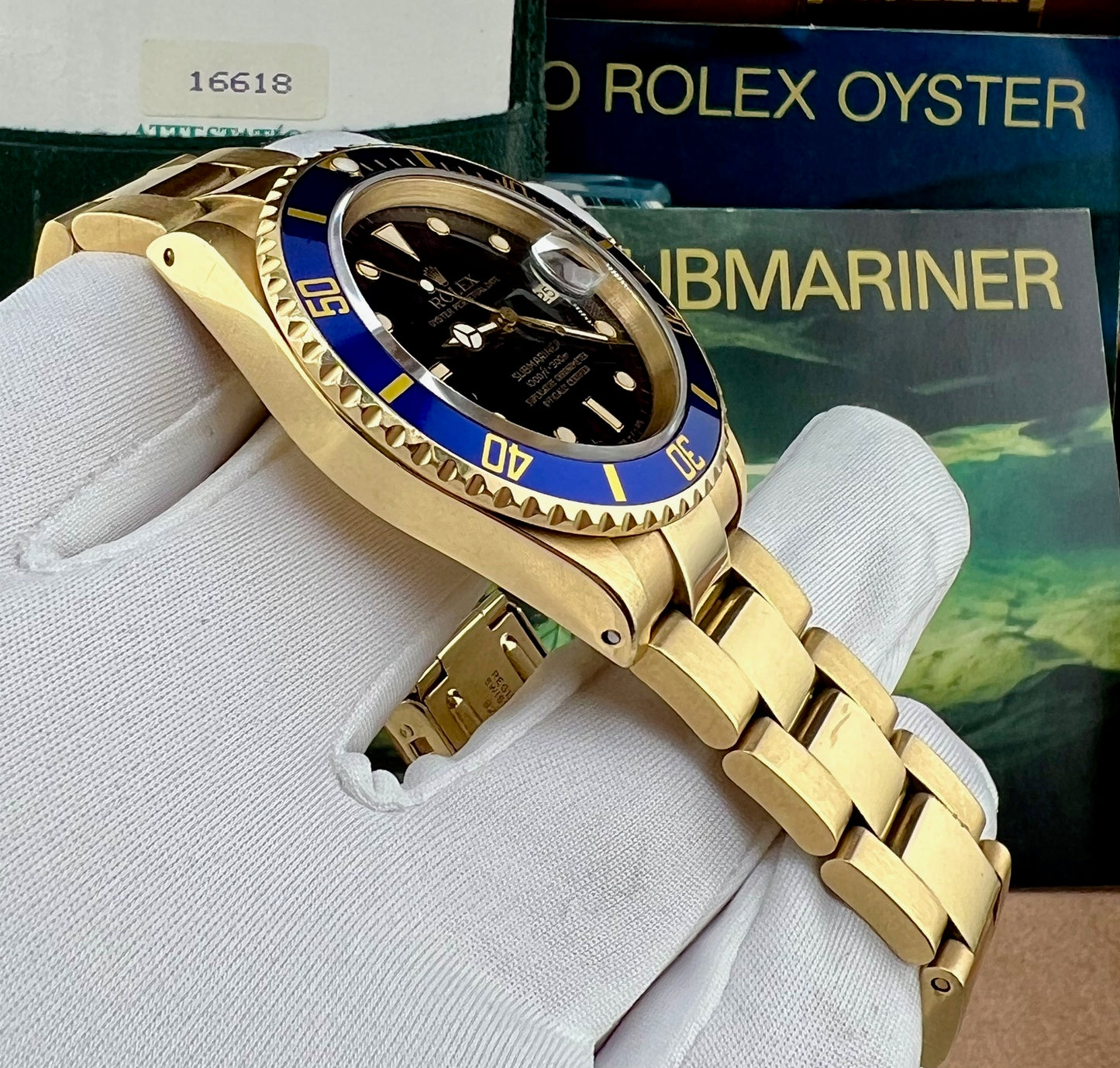 Rolex Submariner Date 16618 Box&Paper Purple 1989 Ita