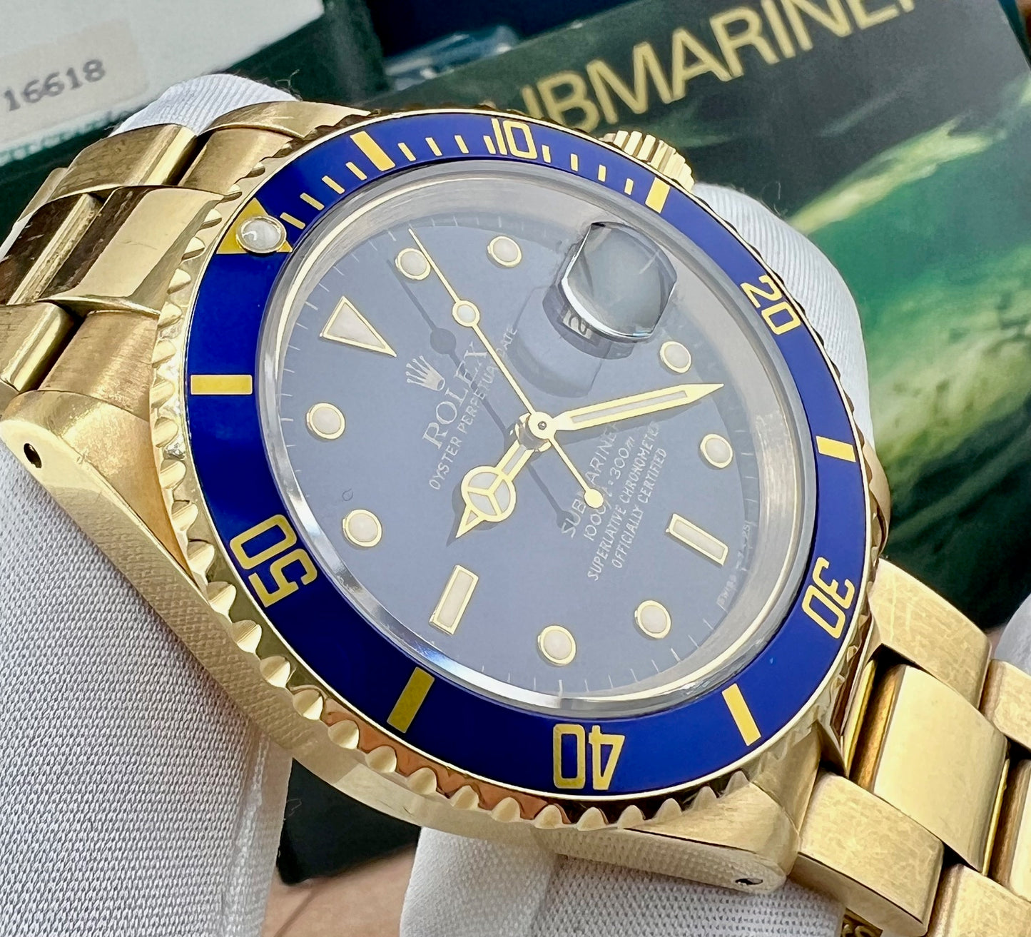 Rolex Submariner Date 16618 Box&Paper Purple 1989 Ita