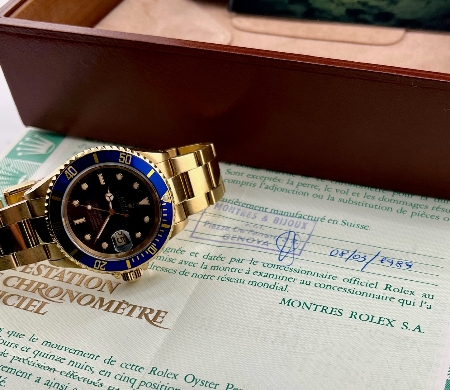 Rolex Submariner Date 16618 Box&Paper Purple 1989 Ita