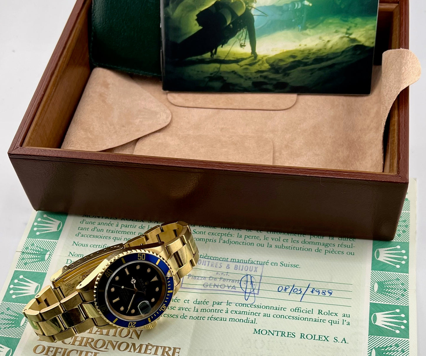 Rolex Submariner Date 16618 Box&Paper Purple 1989 Ita