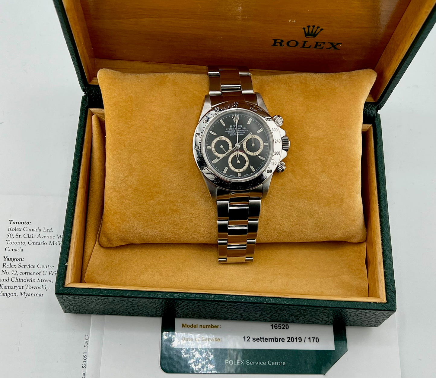 Rolex Daytona 16520 Zenith U Serial 1998 Service Rolex 2019