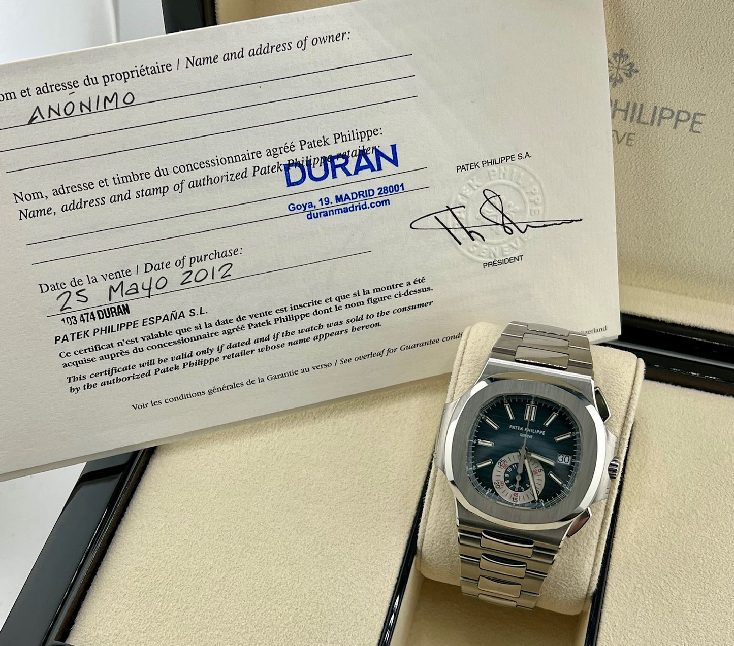 Patek Philippe Nautilus 5980/1R-001 Blue dial 2012