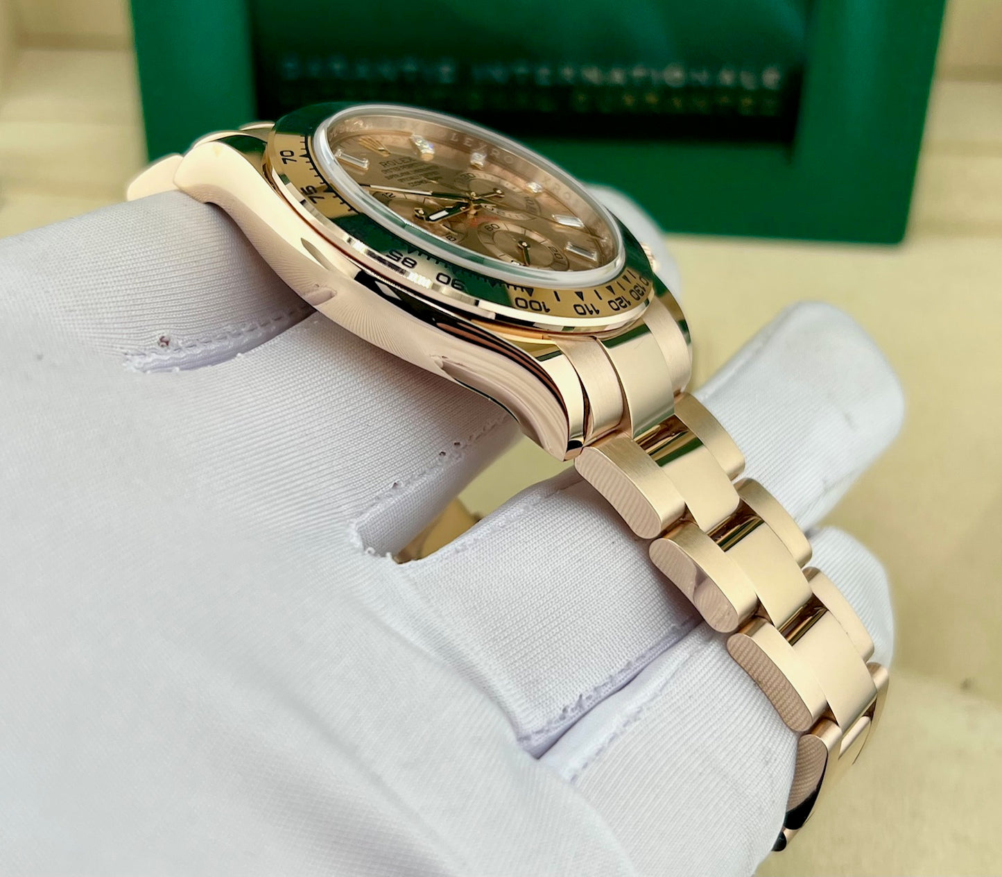 Rolex Daytona 116505 Everose Baguette index 2021 Full Set