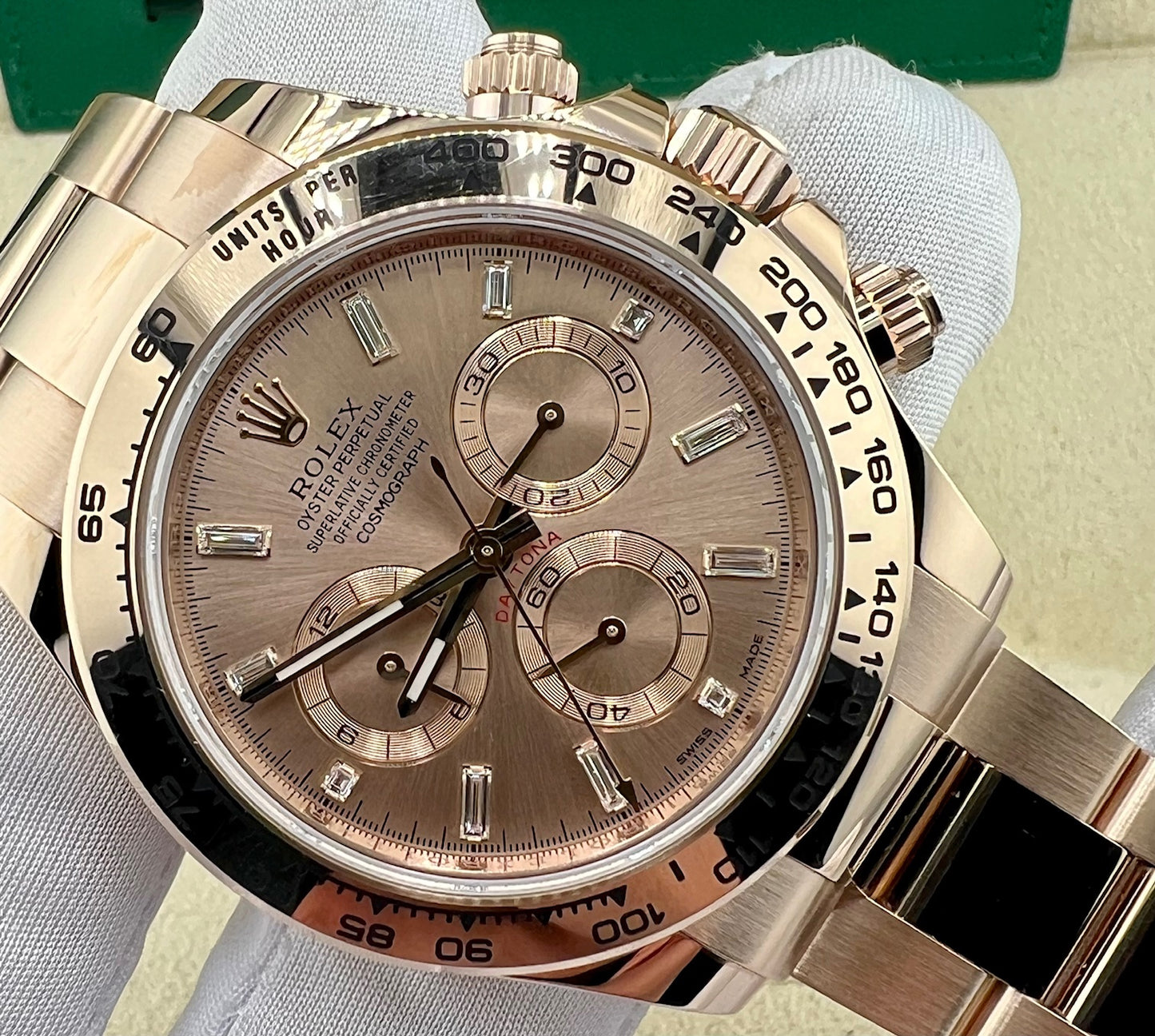 Rolex Daytona 116505 Everose Baguette index 2021 Full Set