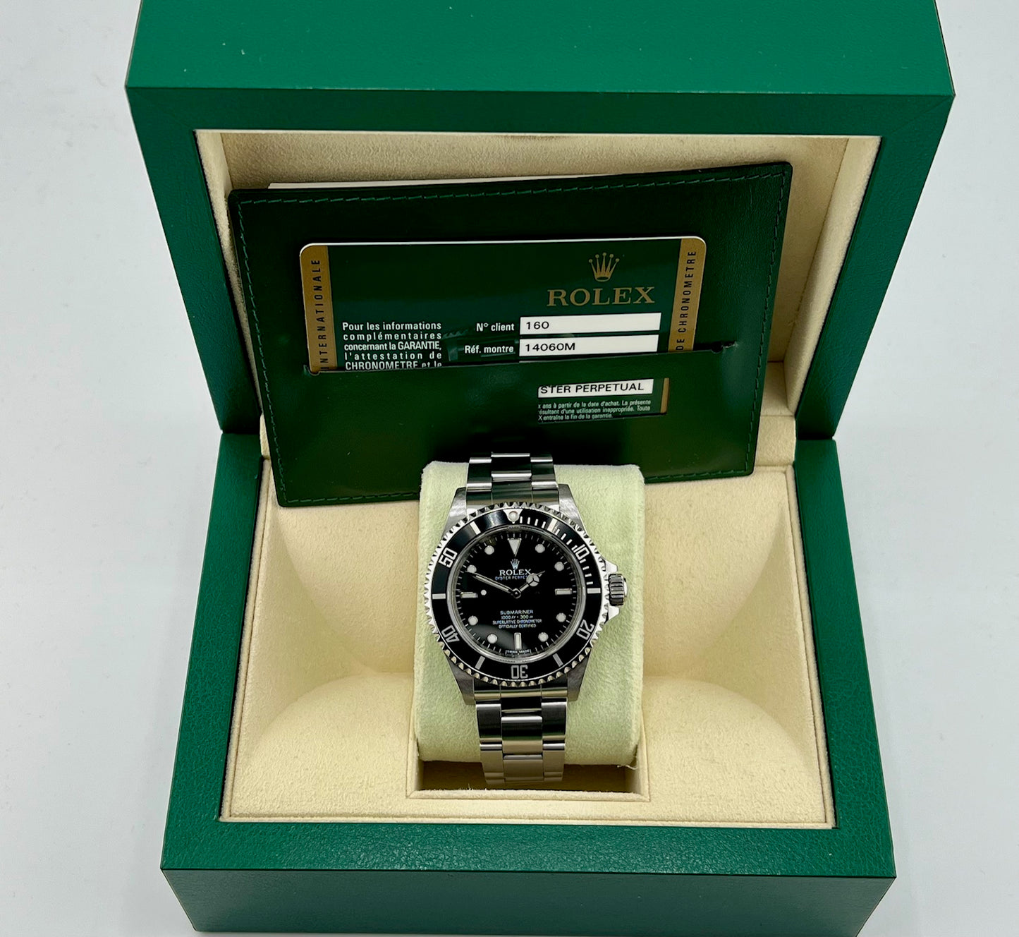 Rolex Submariner No Date 14060M RRR Card 2012 4 Lines never polished