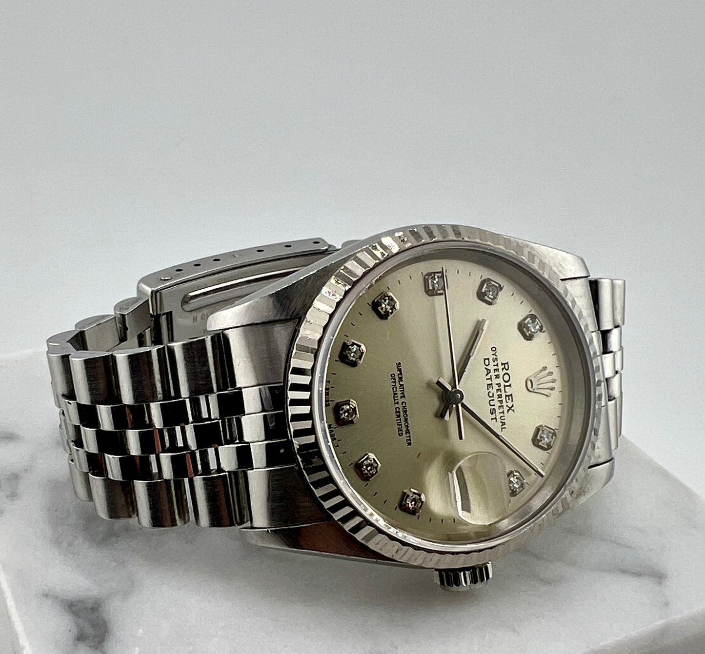 Rolex Datejust 36mm 16234 Silver Dial Diamond Index jubilèe 1991