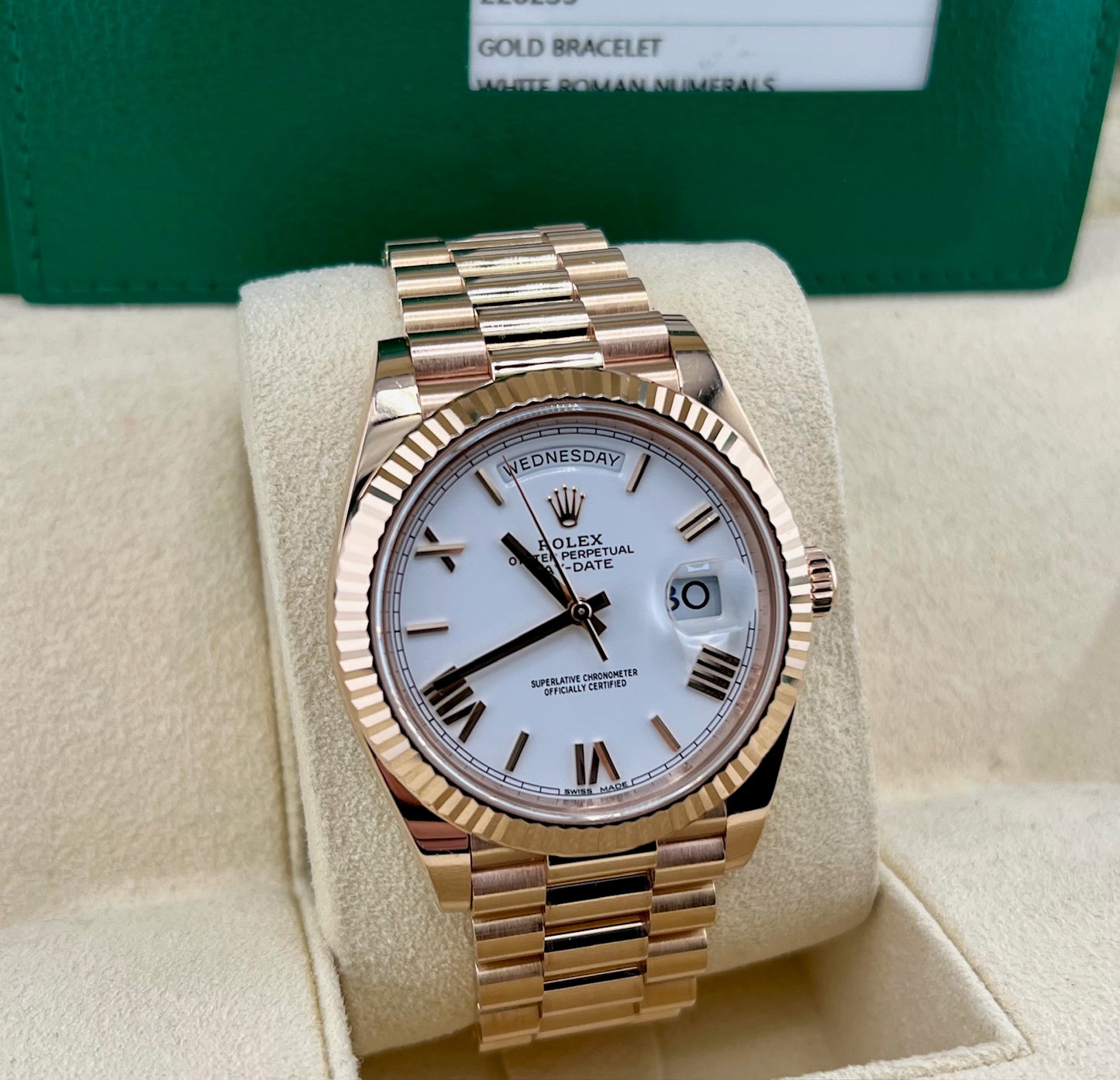 Rolex Day-Date 40mm 228235 White Dial Full Set 2017 ITA