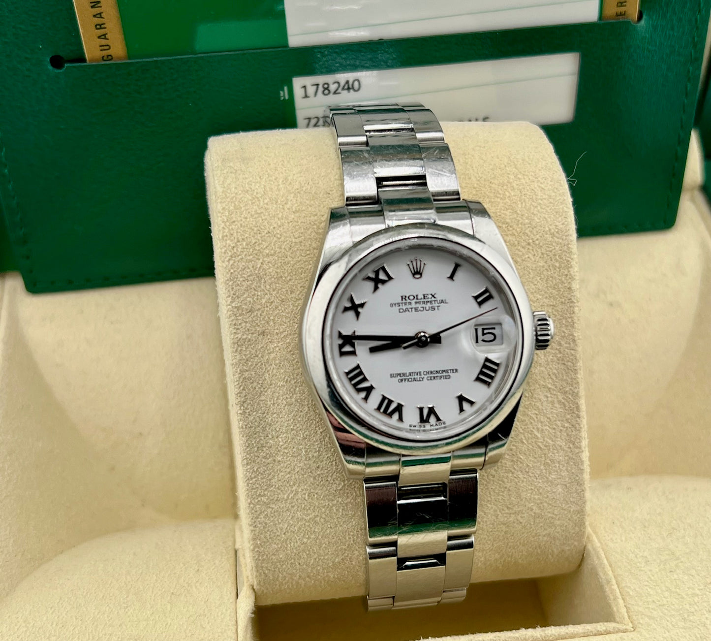 Rolex Datejust 31mm 178240 Bianco Oyster 2016 Full Set