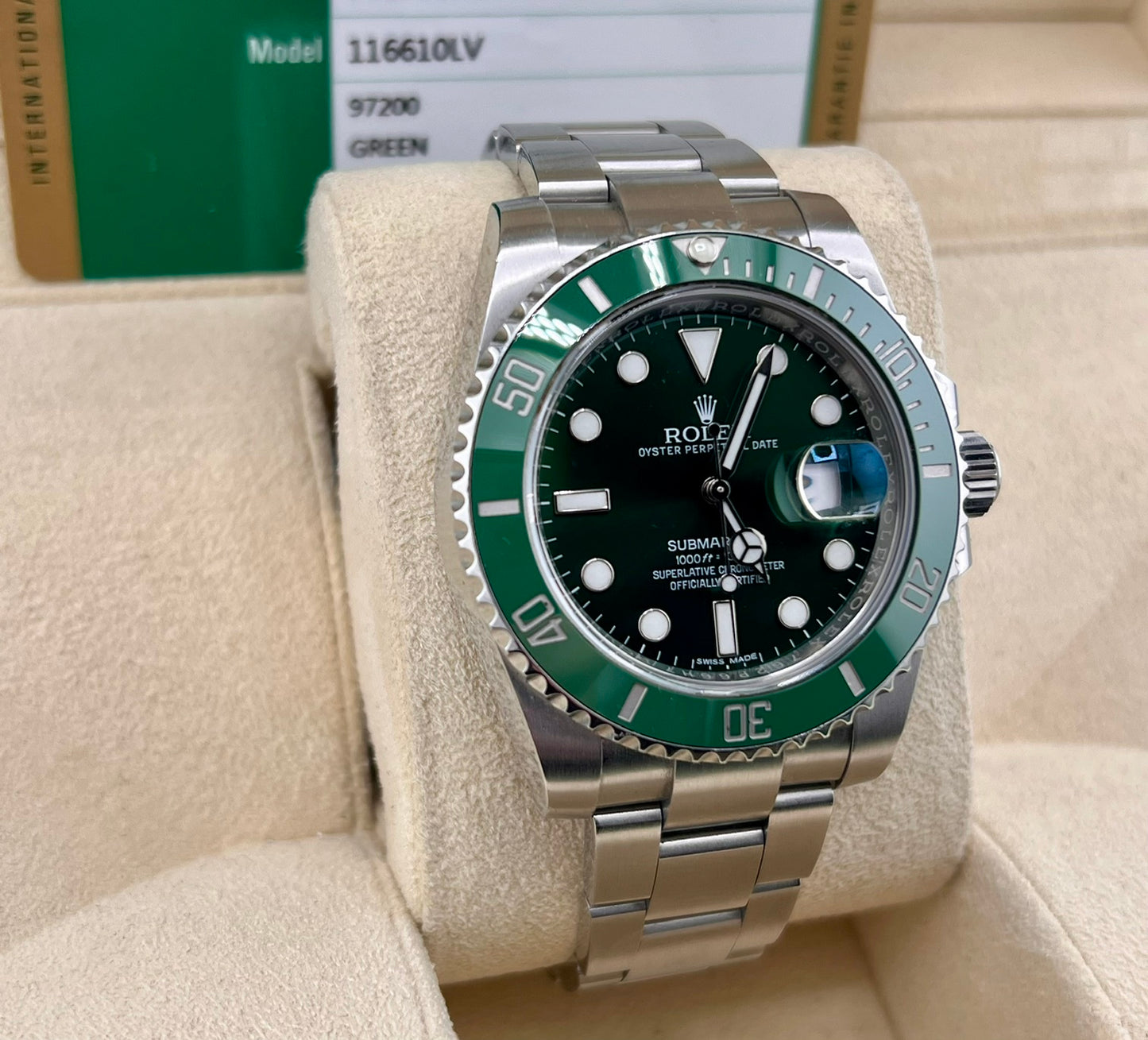 Rolex Submariner Date 116610LV ''Hulk'' 2016 Box&Paper (Ita)