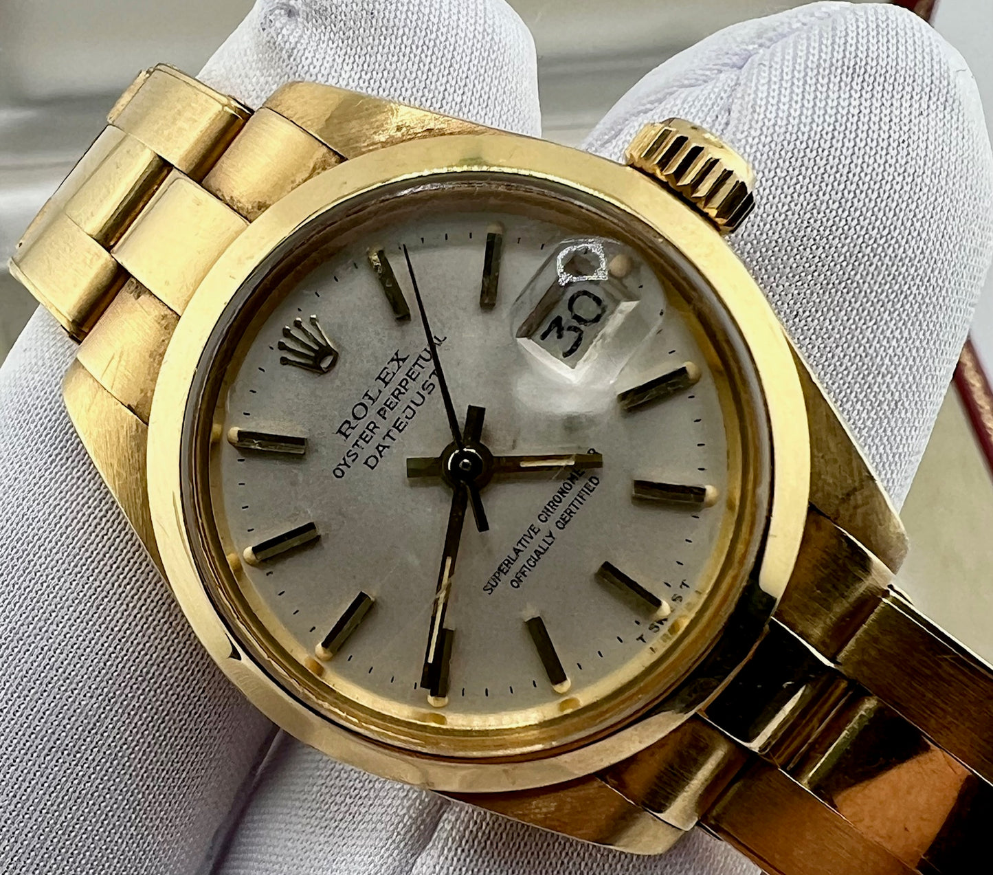 Rolex Lady-Datejust 6916 26mm Yellow Gold 1977 plexyglass