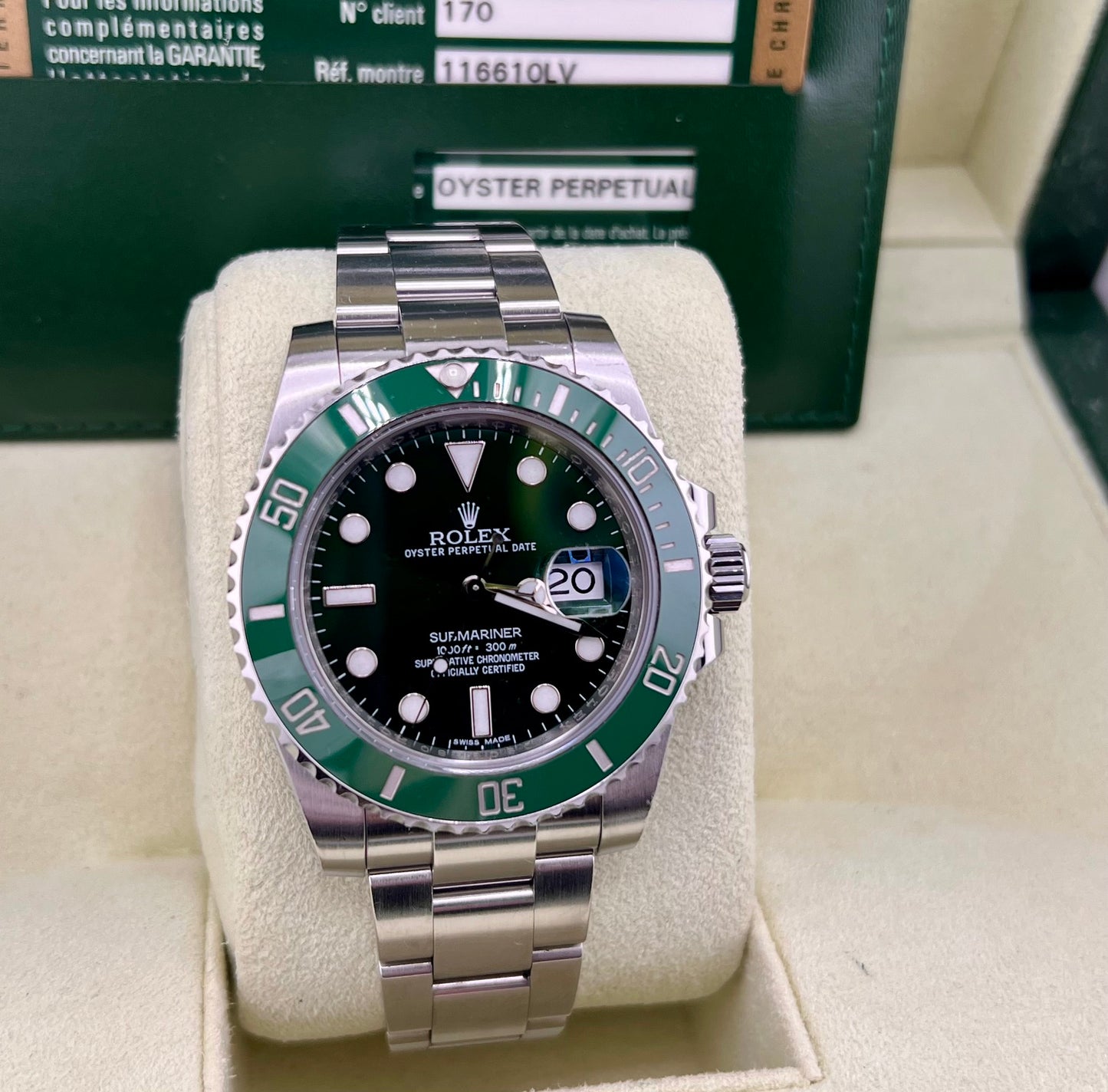 Rolex Submariner Date ''HULK'' 116610LV 2011 Ita full set
