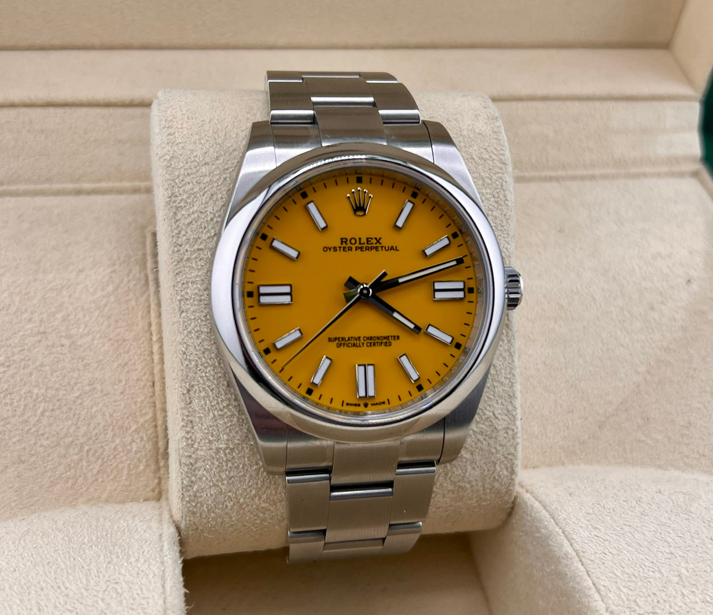 Rolex Oyster Perpetual 41mm 124300 Yellow Dial 2021