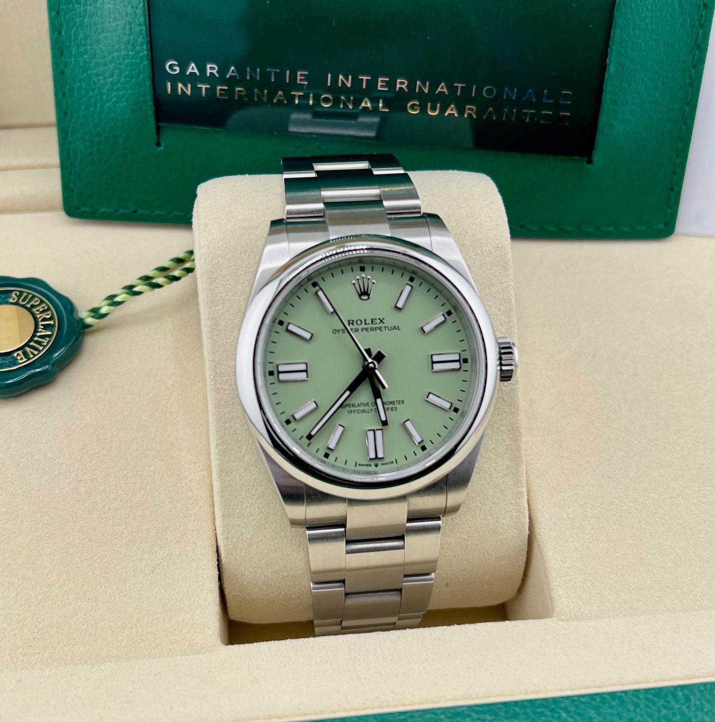 Rolex Oyster Perpetual Pistacchio Dial (2025) 41mm