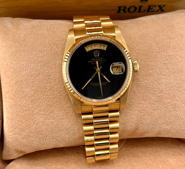 Rolex Day-Date 36mm 18038 Onyx Dial only watch 1983