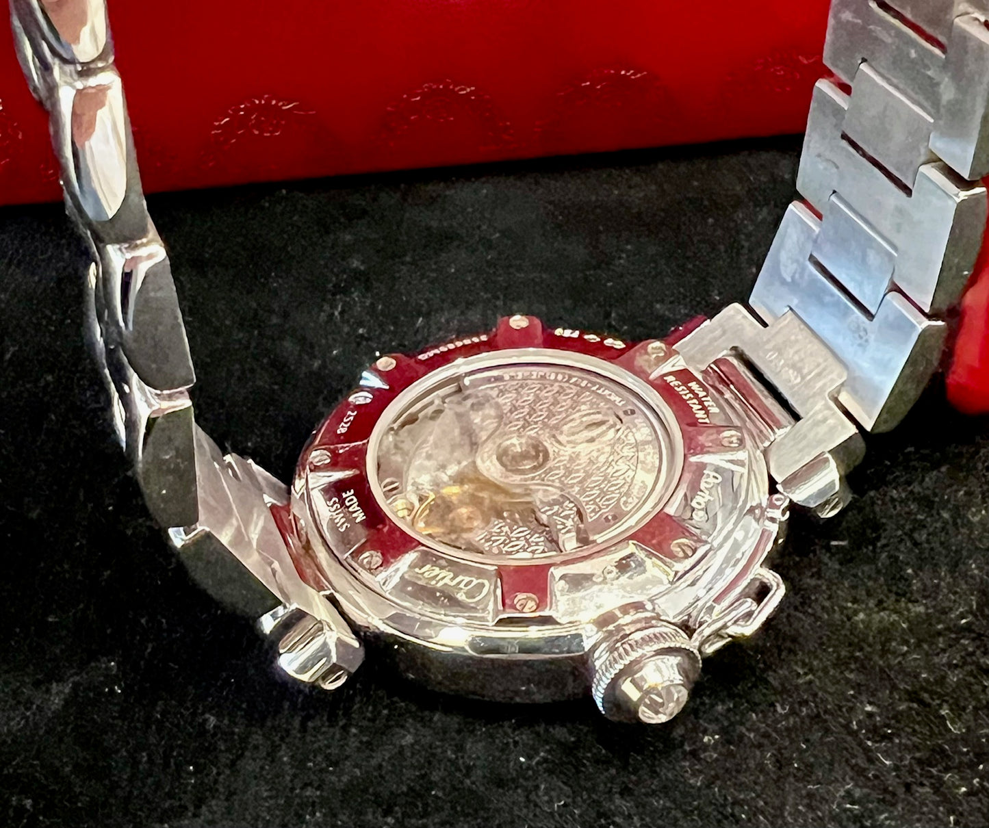 Cartier Pasha 32mm 18k Diamond Automatic 2528 NOS white Gold Diamond