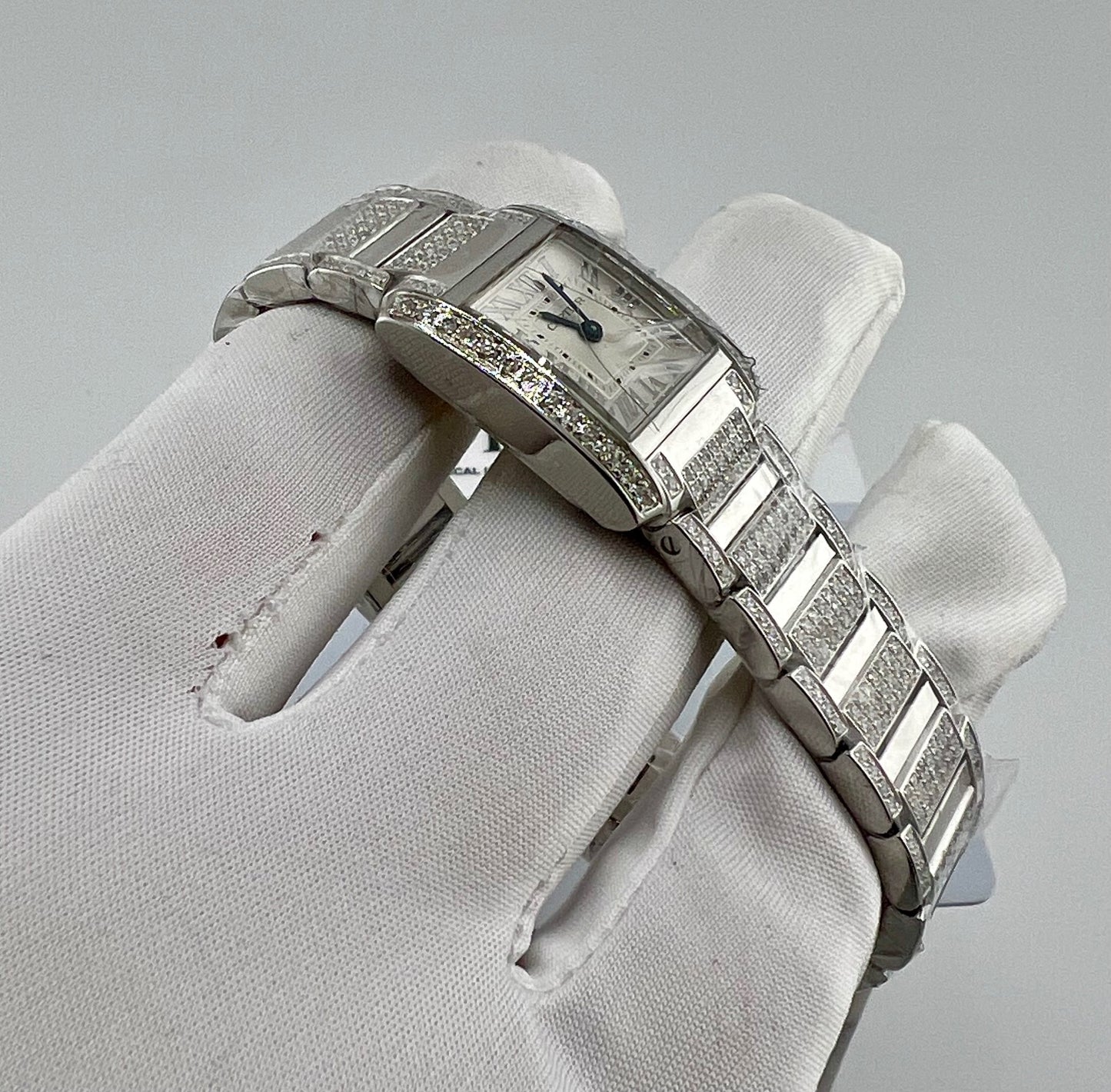 Cartier Tank LAdy Custom Full Diamond WSTA0065 Quartz