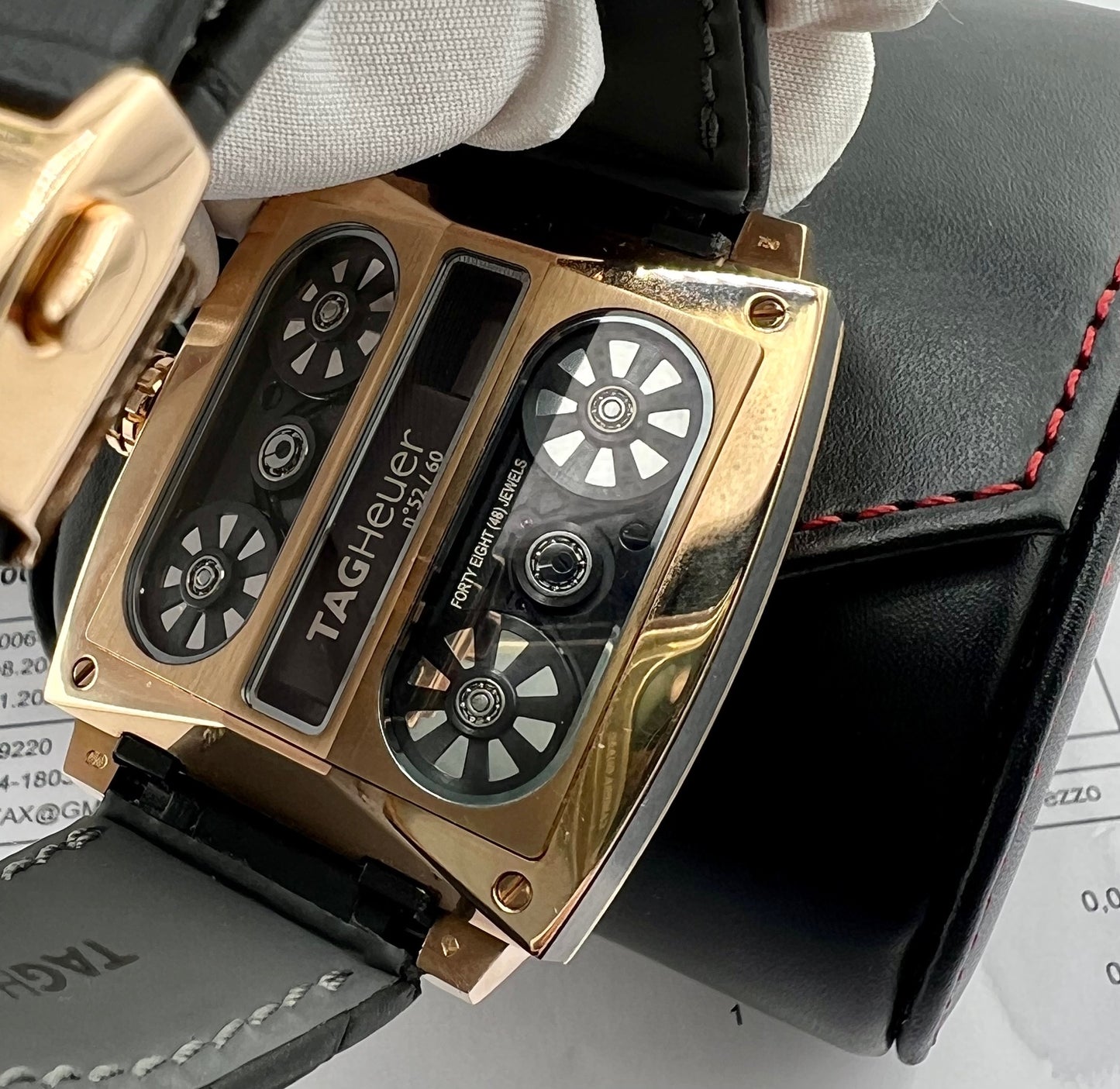 TAG Heuer Monaco V4 Rose Gold Limited edition 60 pcs 2013 (Service Tag 2024)