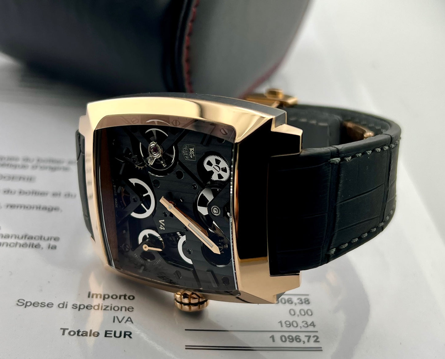 TAG Heuer Monaco V4 Rose Gold Limited edition 60 pcs 2013 (Service Tag 2024)