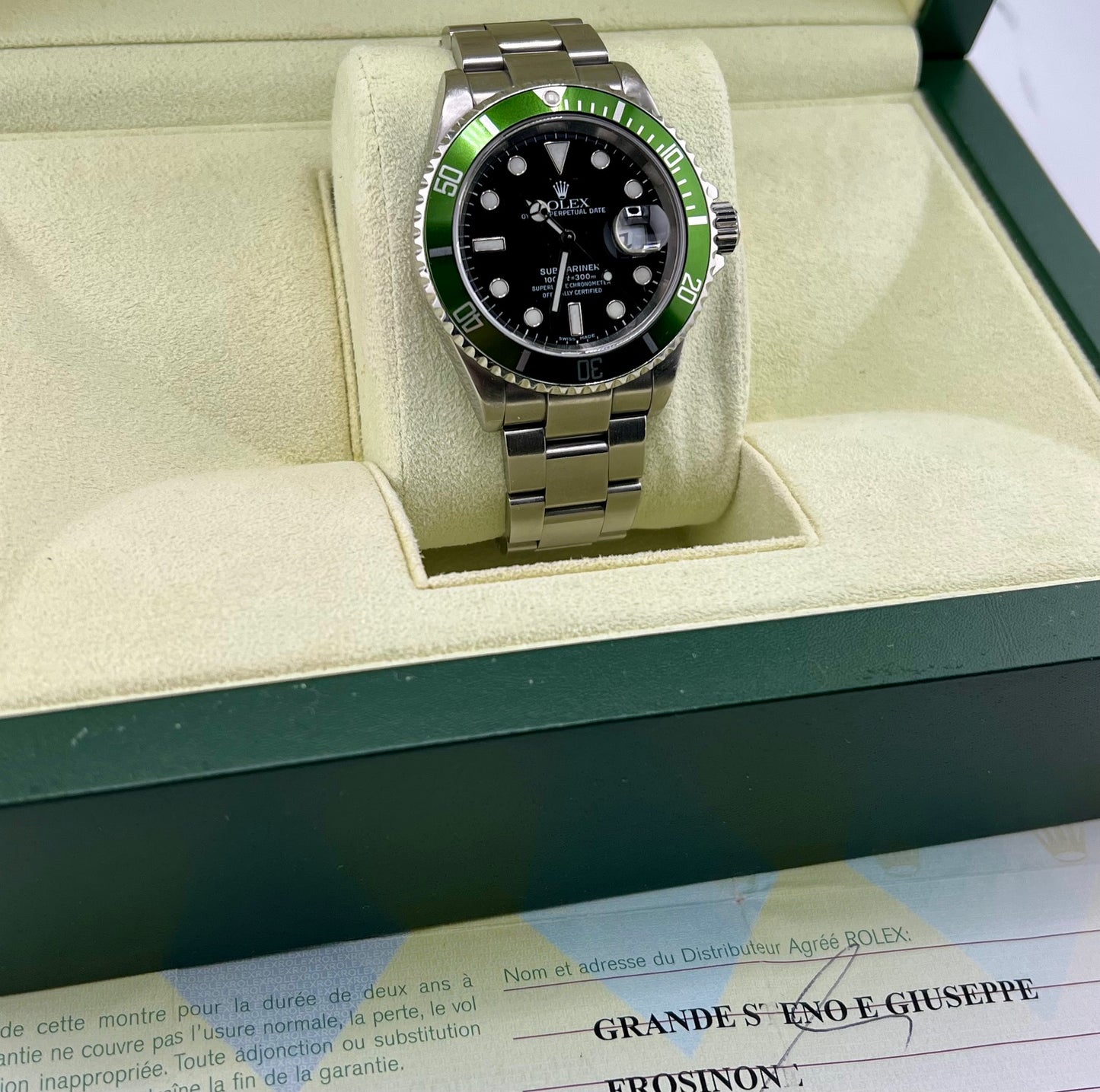 Rolex Submariner "Kermit" 16610LV 2005 Box&paper