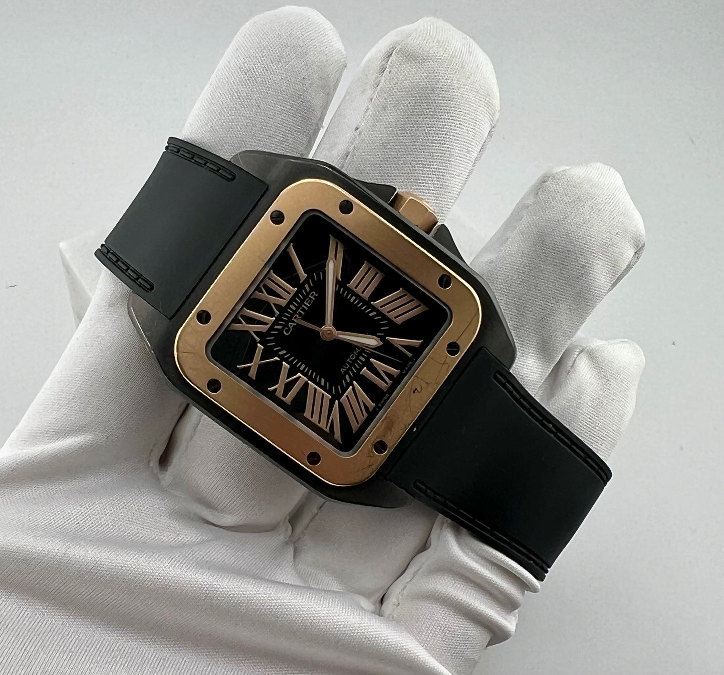Cartier Santos 100 Xl 2656 Rose Gold 2009 Paper No Box cartier