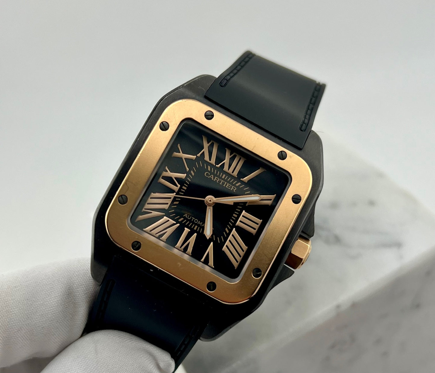 Cartier Santos 100 Xl 2656 Rose Gold 2009 Paper No Box cartier
