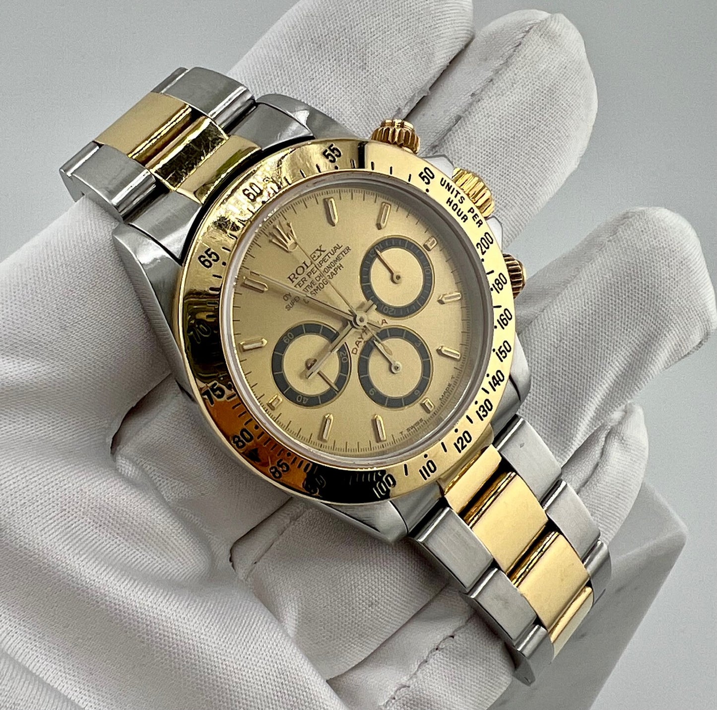 Rolex Daytona 16523 Zenith Champagne Dial Bezel 200 1989 only watch