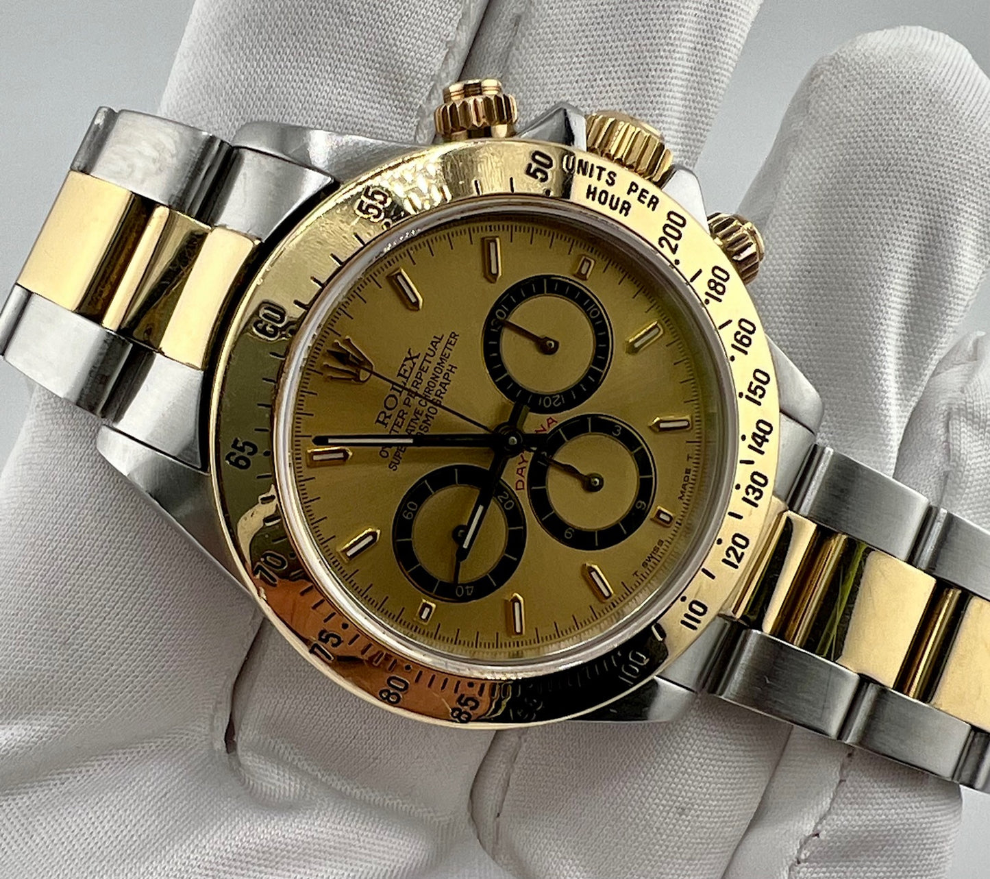 Rolex Daytona 16523 Zenith Champagne Dial Bezel 200 1989 only watch